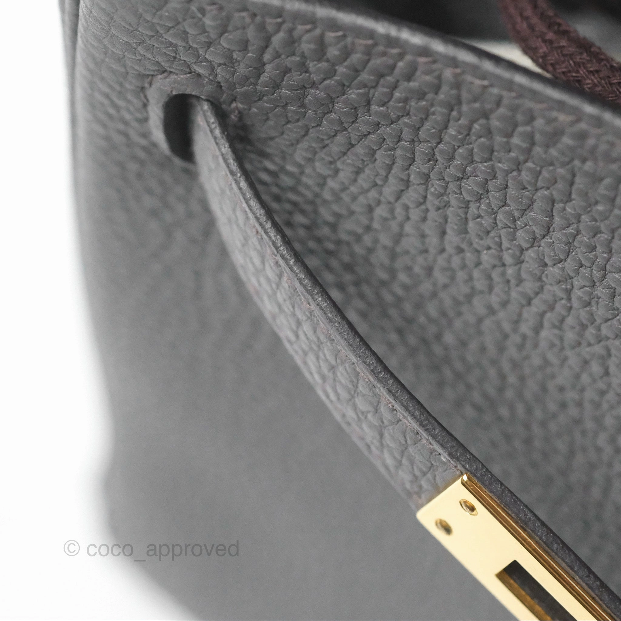 Herms Retourne Kelly 25 Gris Etain 8F Togo Gold Hardware