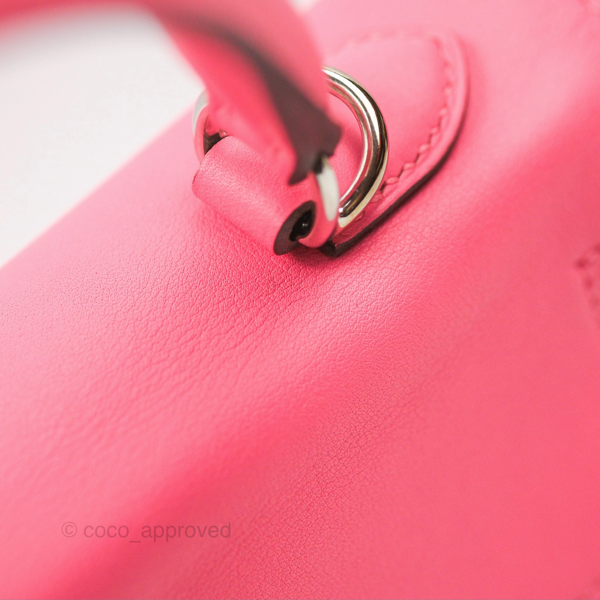 Herms Retourne Kelly 25 Rose Azalee Swift Palladium Hardware
