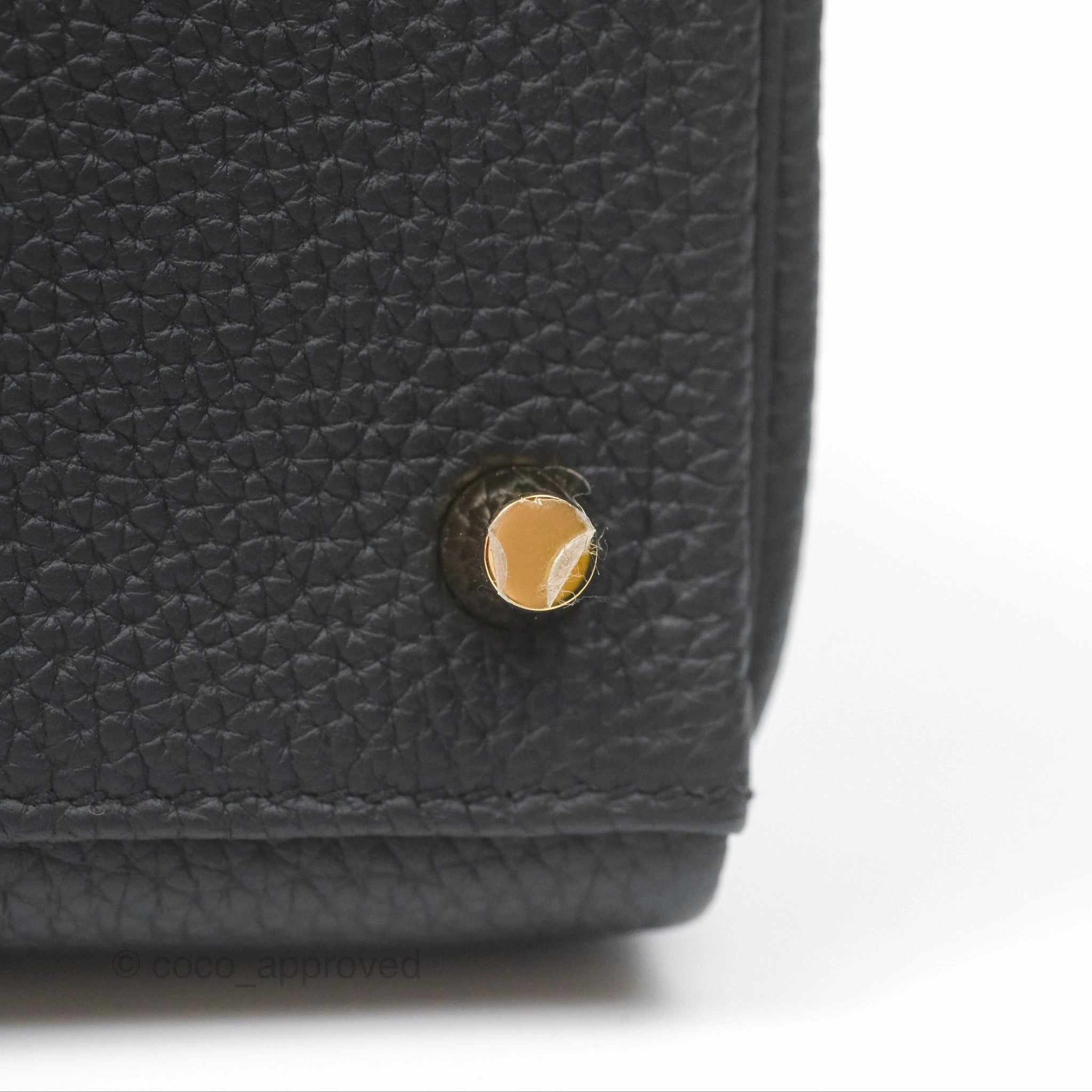 Herms Retourne Kelly 28 Black Noir 89 Togo Gold Hardware