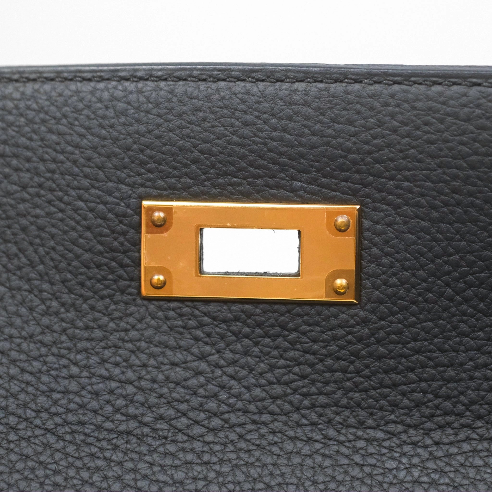 Herms Retourne Kelly 28 Black Noir 89 Togo Gold Hardware
