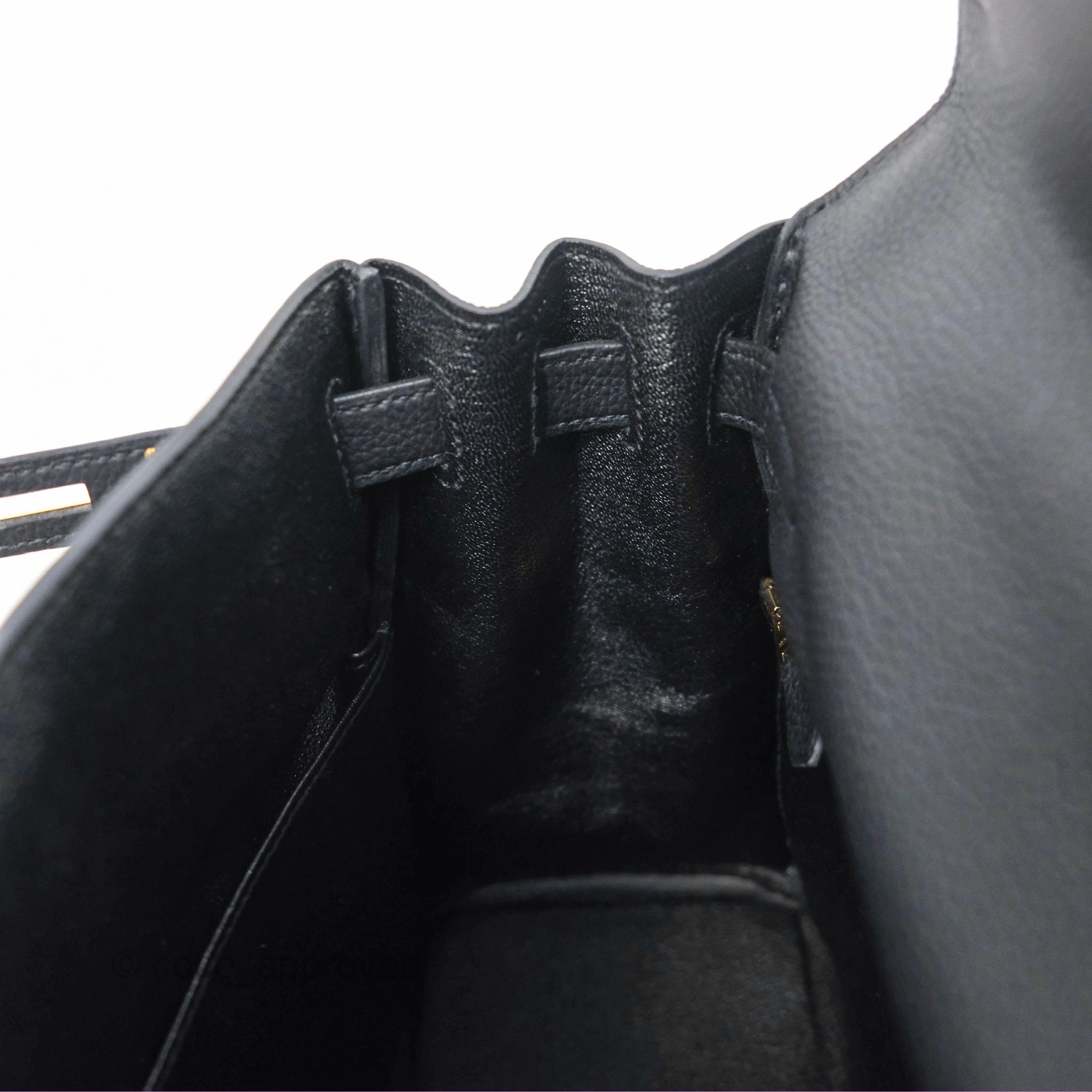 Herms Retourne Kelly 28 Black Noir 89 Togo Gold Hardware