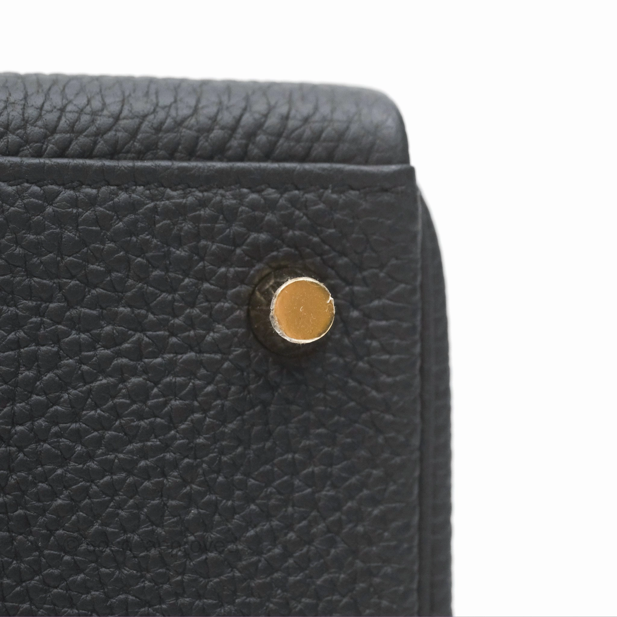 Herms Retourne Kelly 28 Black Noir 89 Togo Gold Hardware