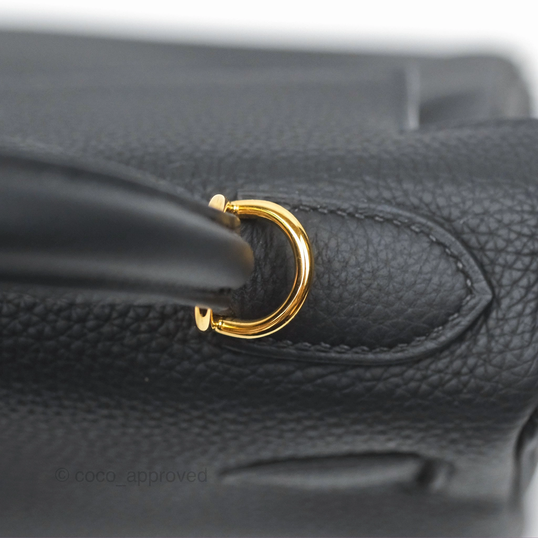 Herms Retourne Kelly 28 Black Noir 89 Togo Gold Hardware