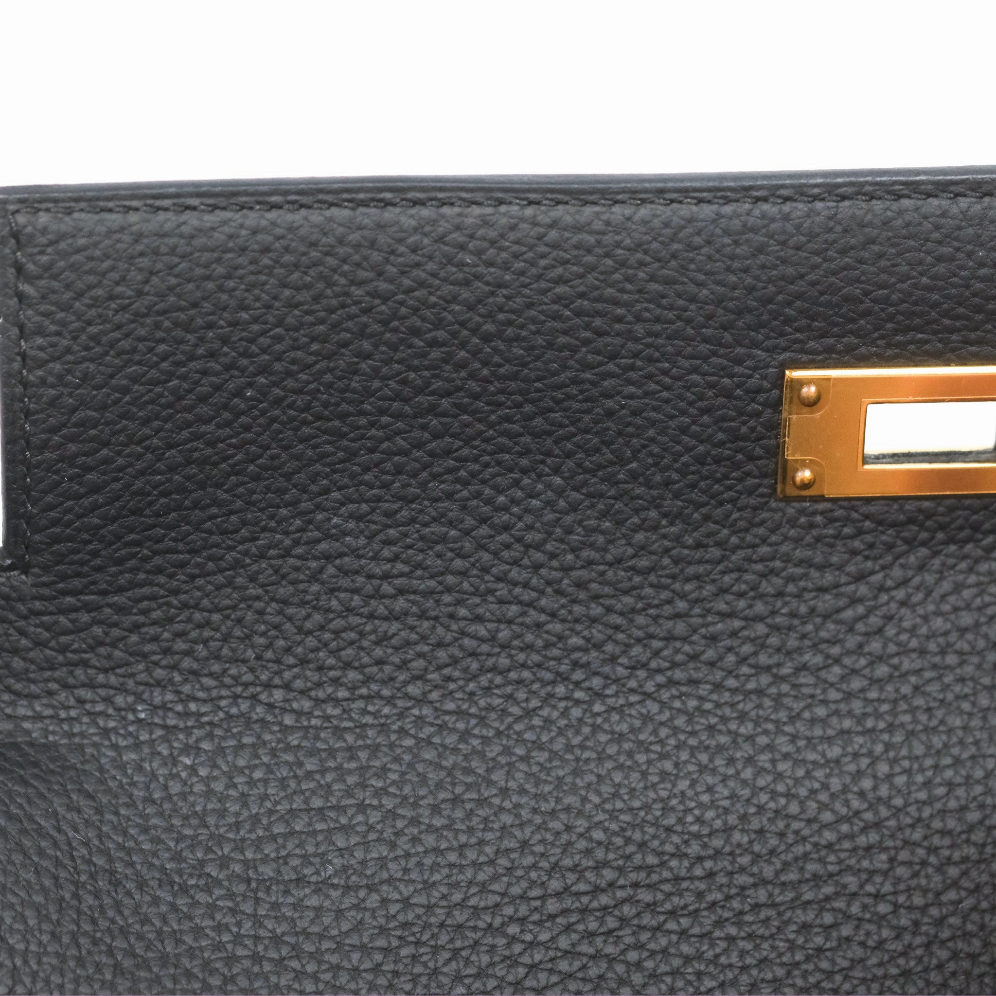Herms Retourne Kelly 28 Black Noir 89 Togo Gold Hardware
