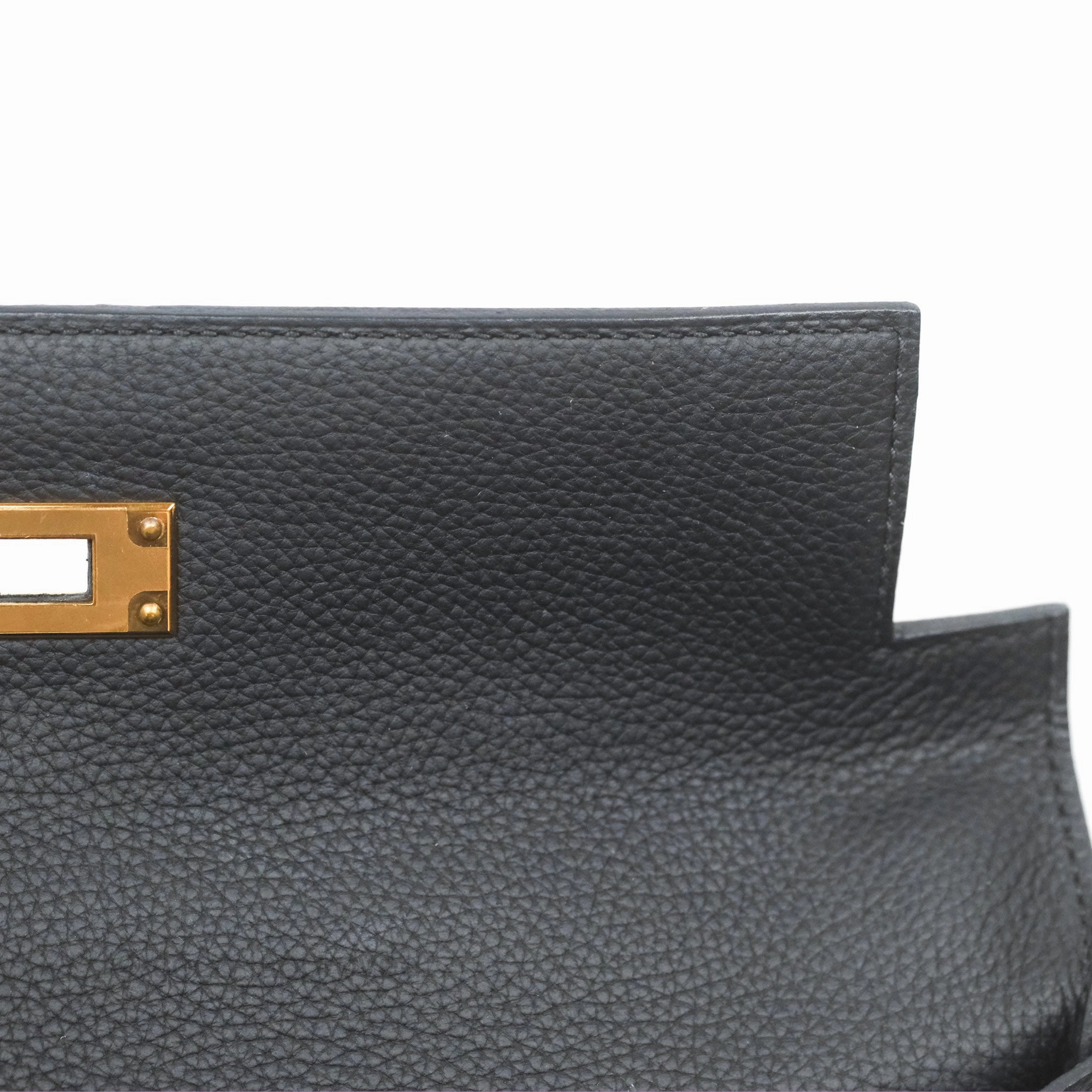 Herms Retourne Kelly 28 Black Noir 89 Togo Gold Hardware