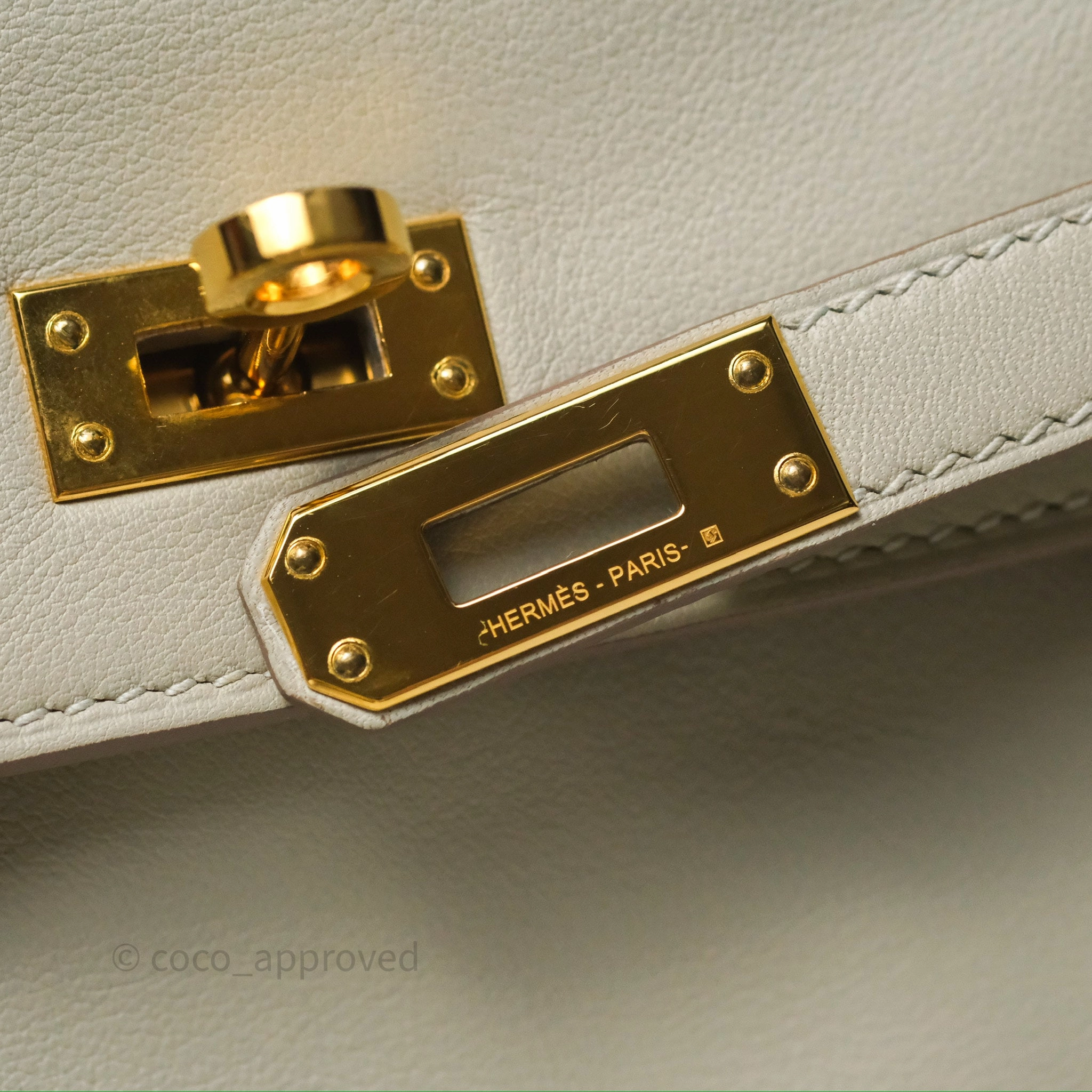 Herms Retourne Swift Kelly 25 Gris Perle 80 Gold Hardware