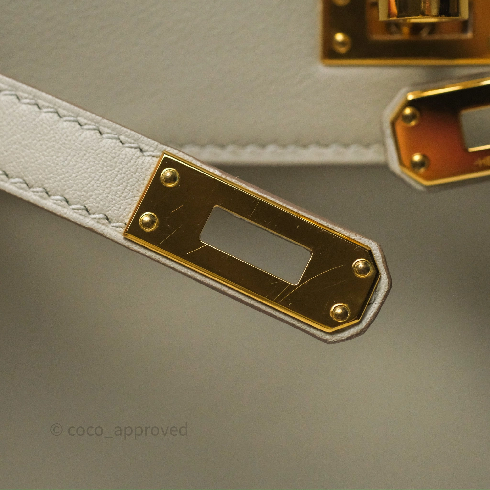 Herms Retourne Swift Kelly 25 Gris Perle 80 Gold Hardware