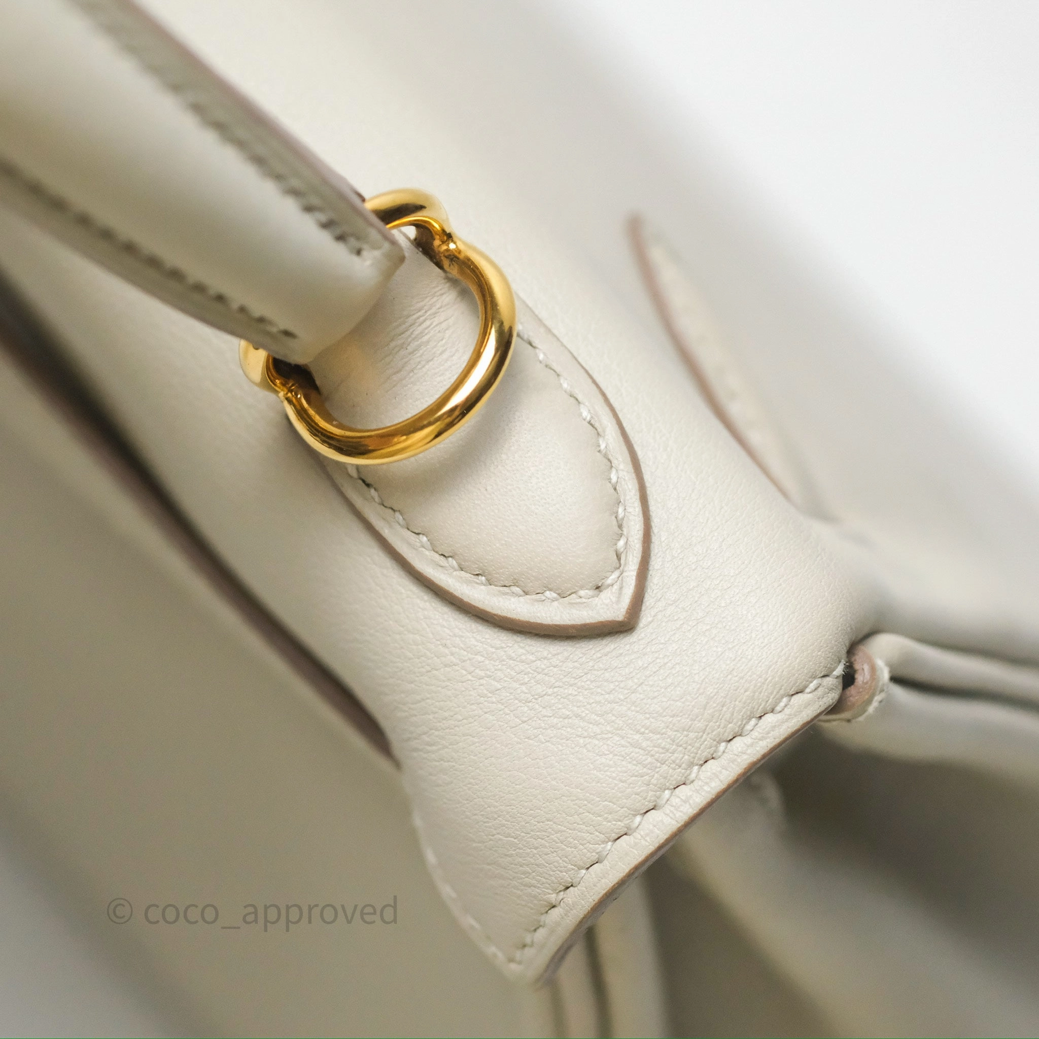 Herms Retourne Swift Kelly 25 Gris Perle 80 Gold Hardware