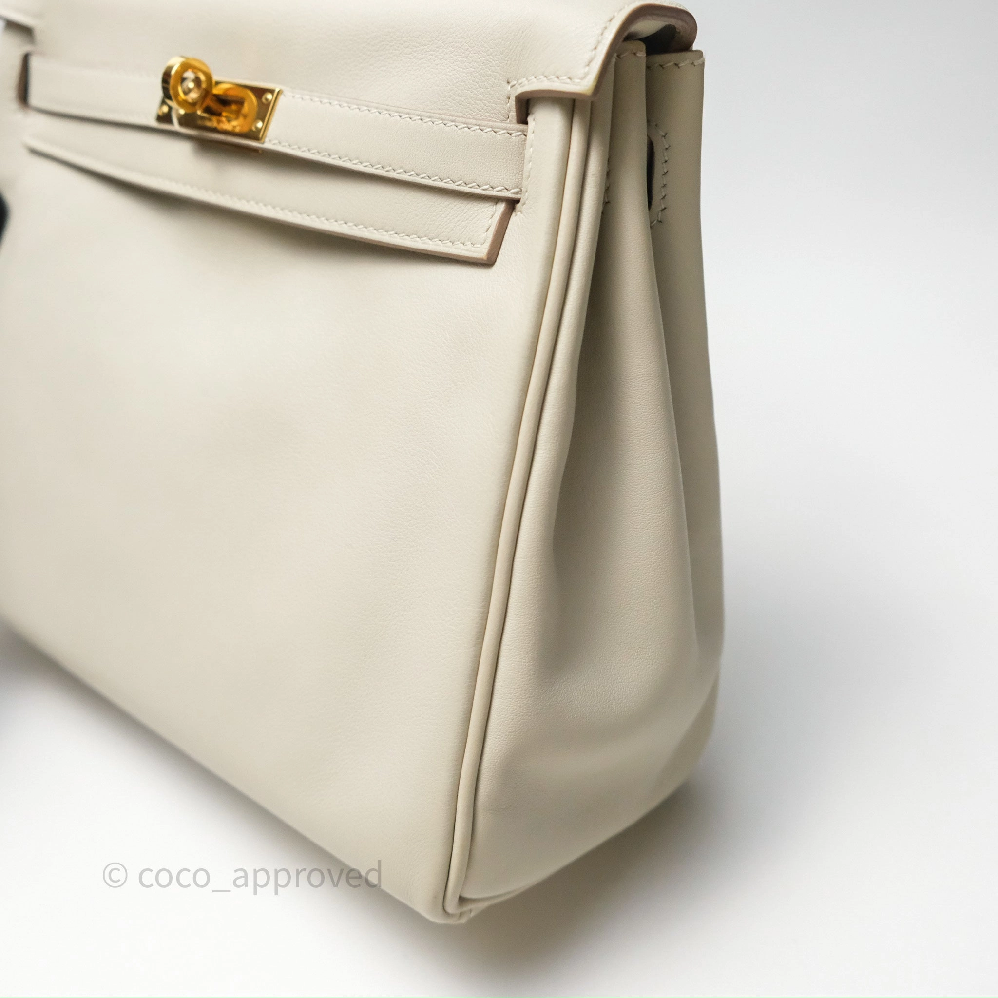 Herms Retourne Swift Kelly 25 Gris Perle 80 Gold Hardware