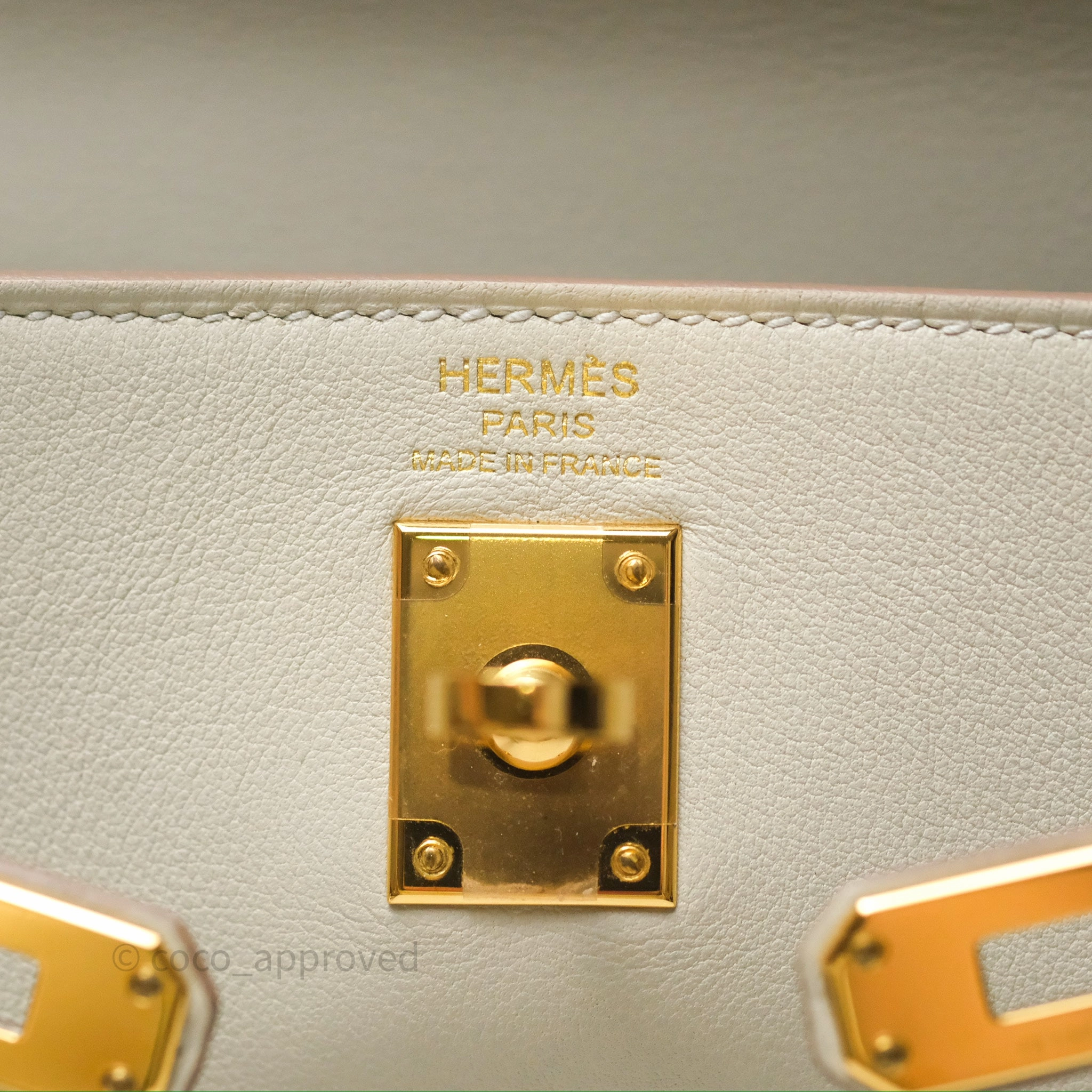 Herms Retourne Swift Kelly 25 Gris Perle 80 Gold Hardware