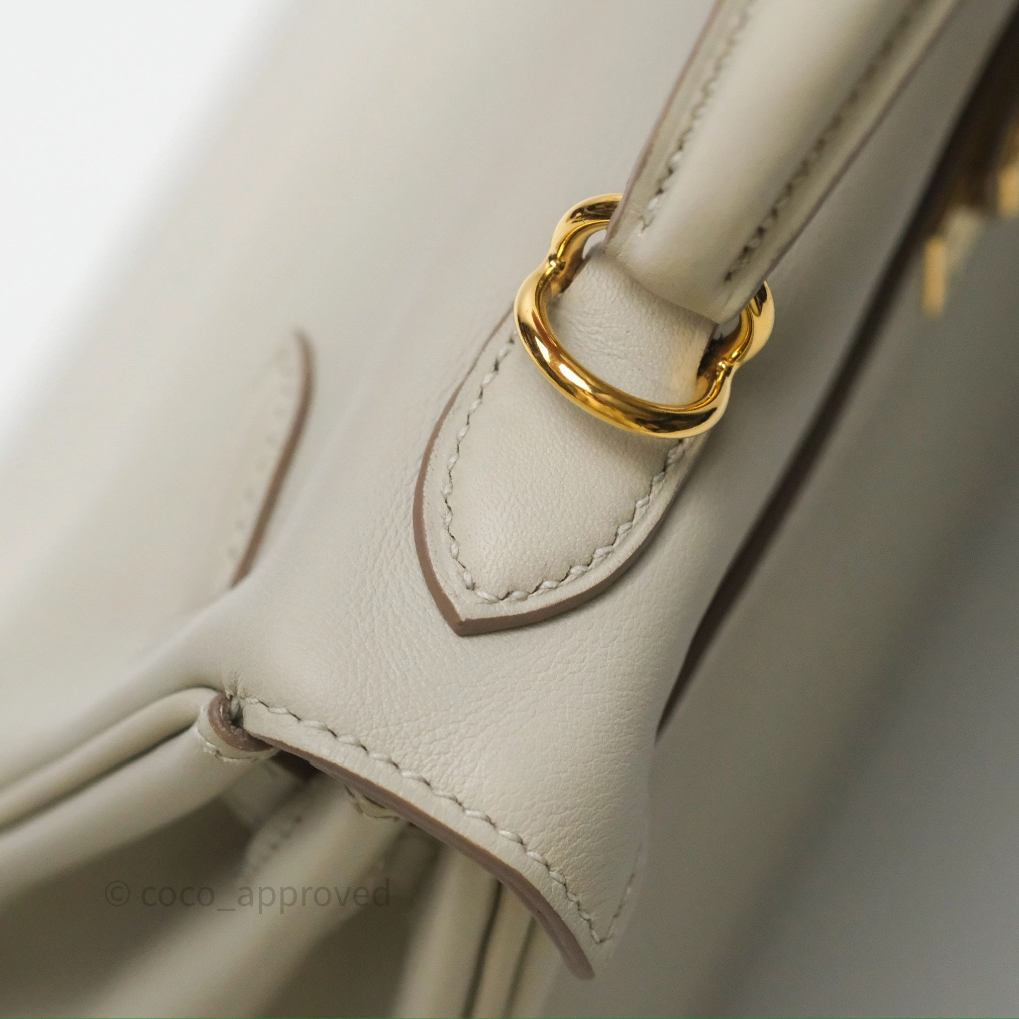 Herms Retourne Swift Kelly 25 Gris Perle 80 Gold Hardware