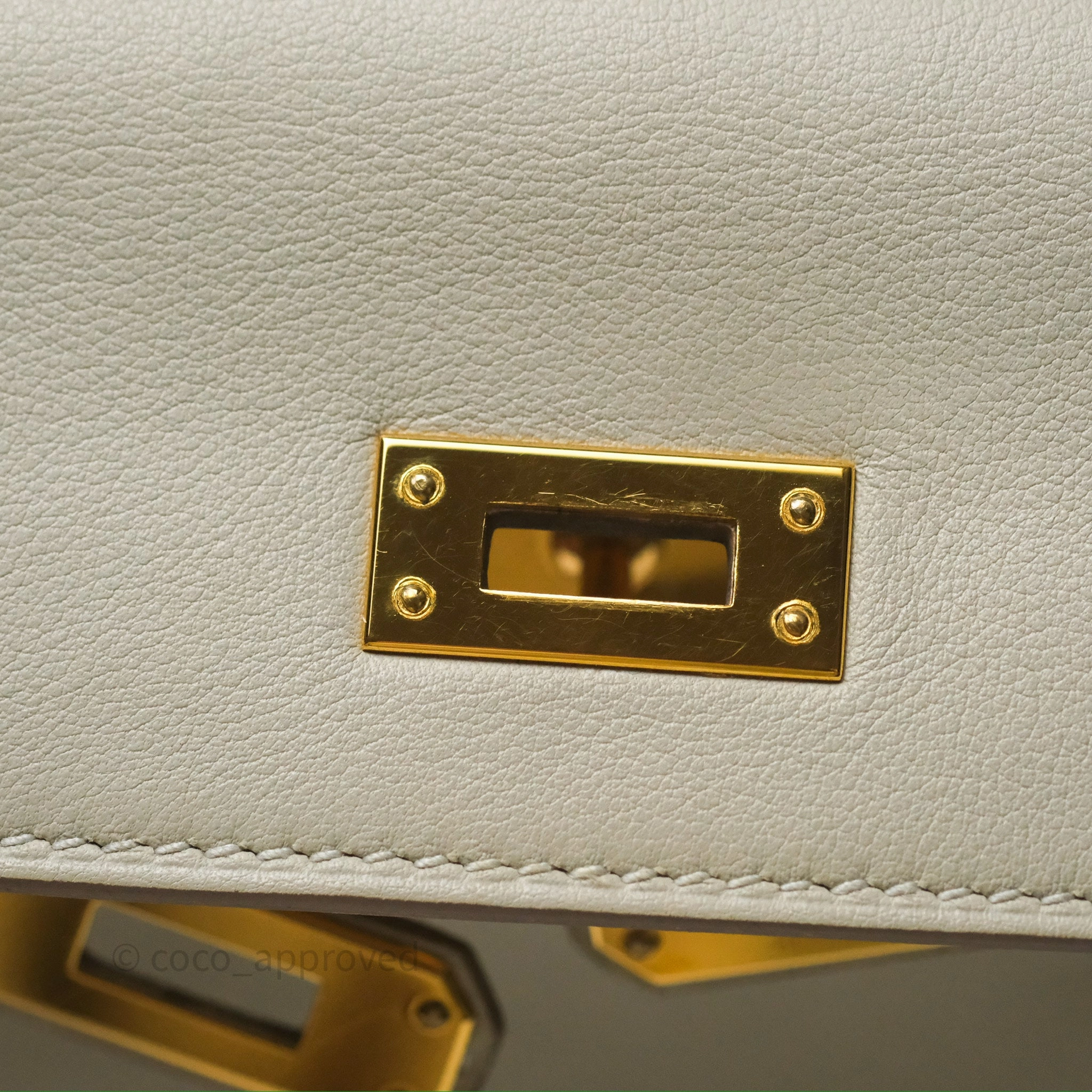 Herms Retourne Swift Kelly 25 Gris Perle 80 Gold Hardware