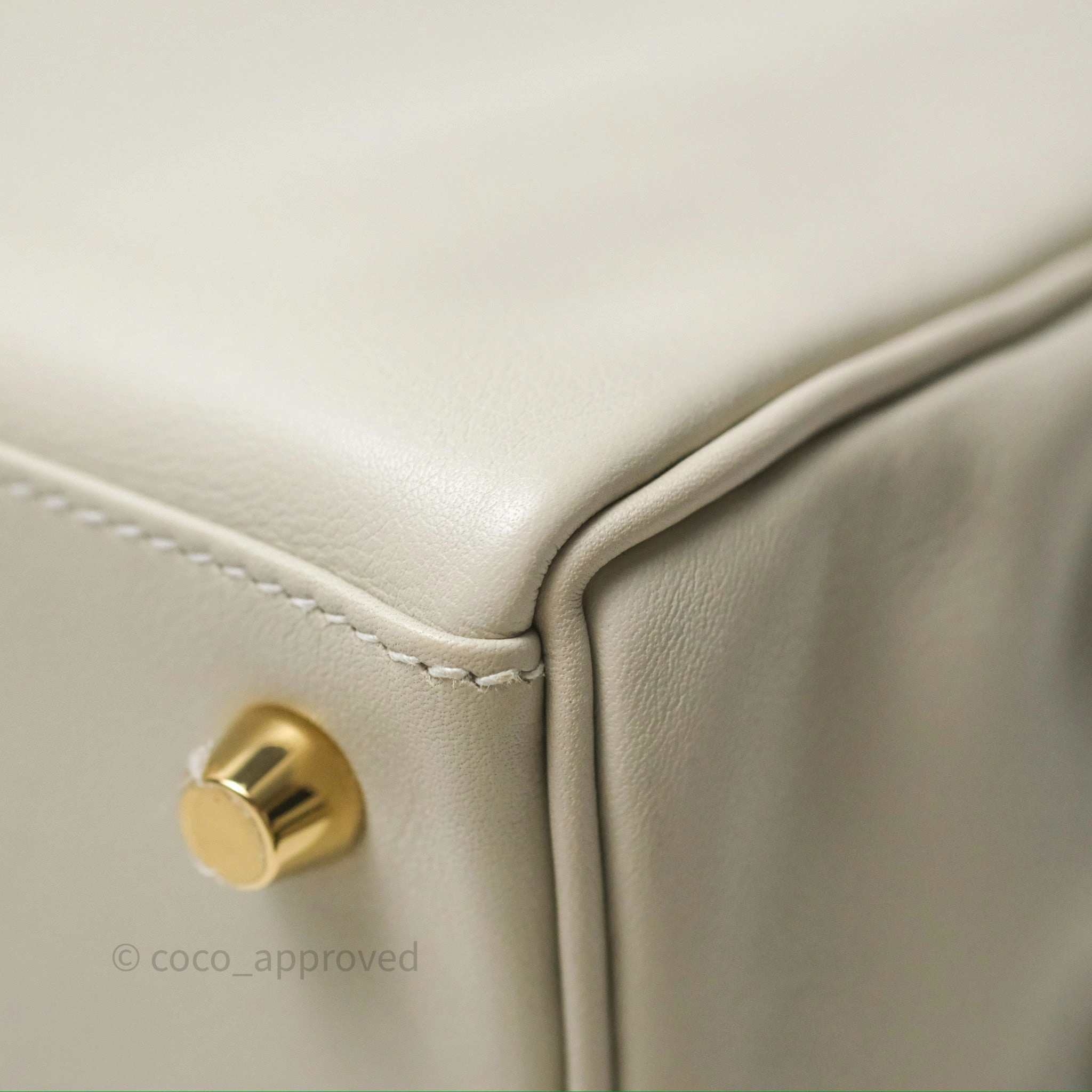 Herms Retourne Swift Kelly 25 Gris Perle 80 Gold Hardware