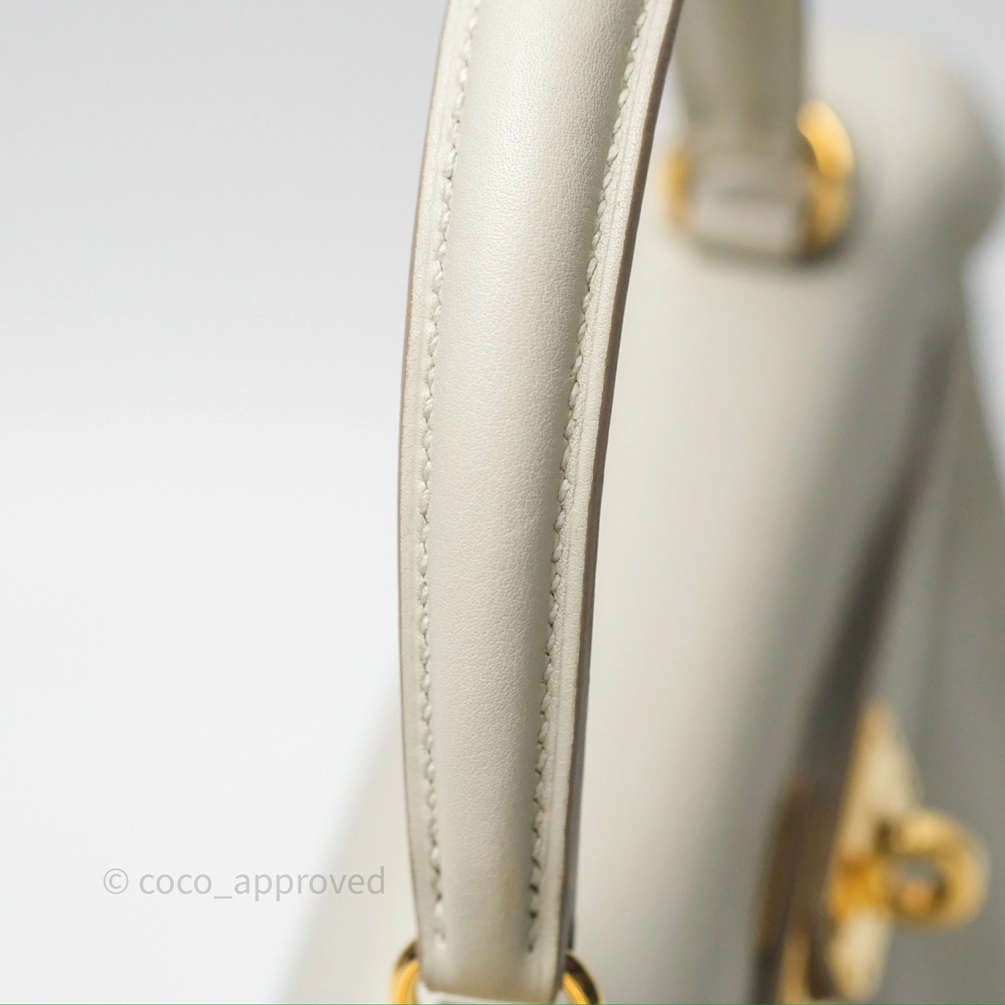 Herms Retourne Swift Kelly 25 Gris Perle 80 Gold Hardware