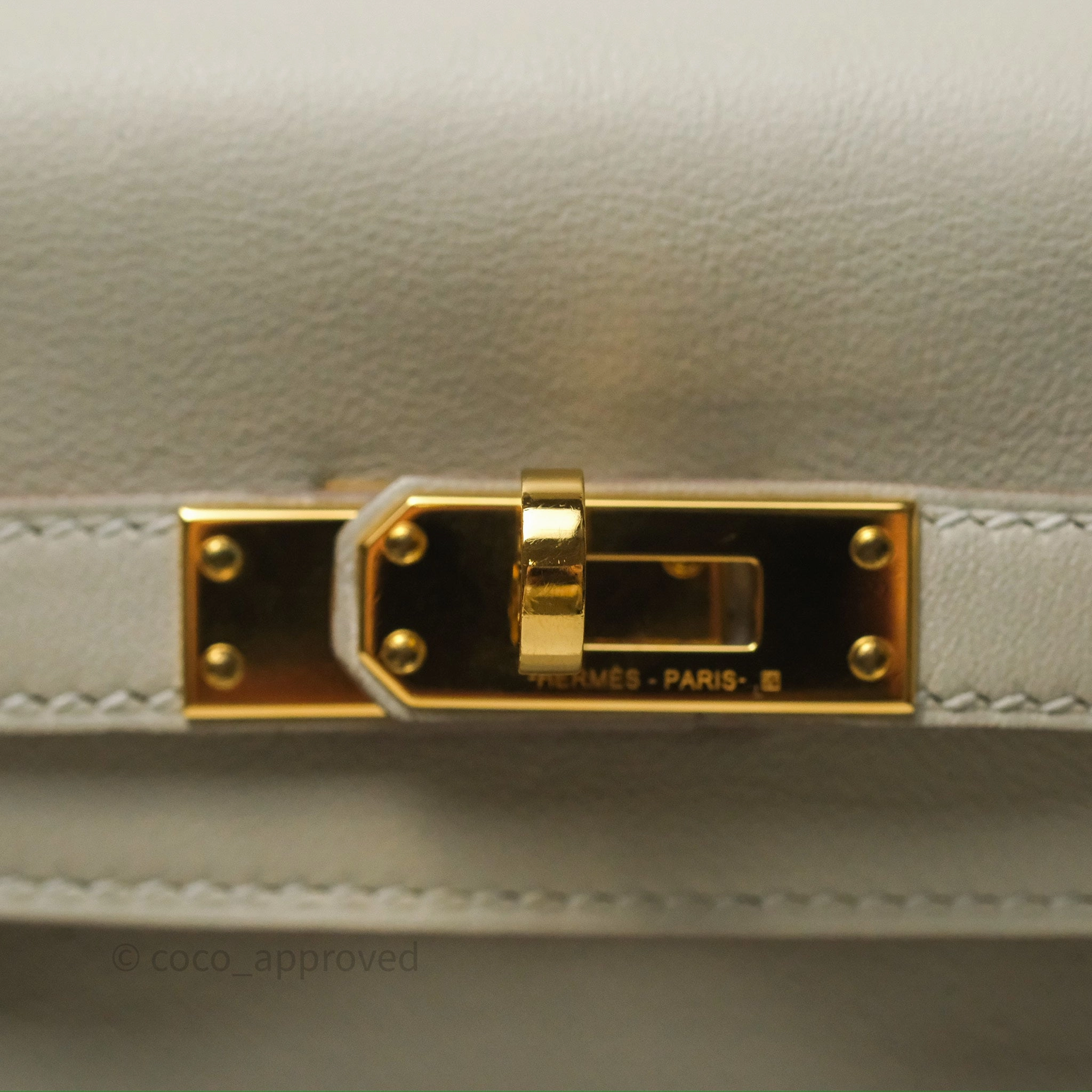 Herms Retourne Swift Kelly 25 Gris Perle 80 Gold Hardware