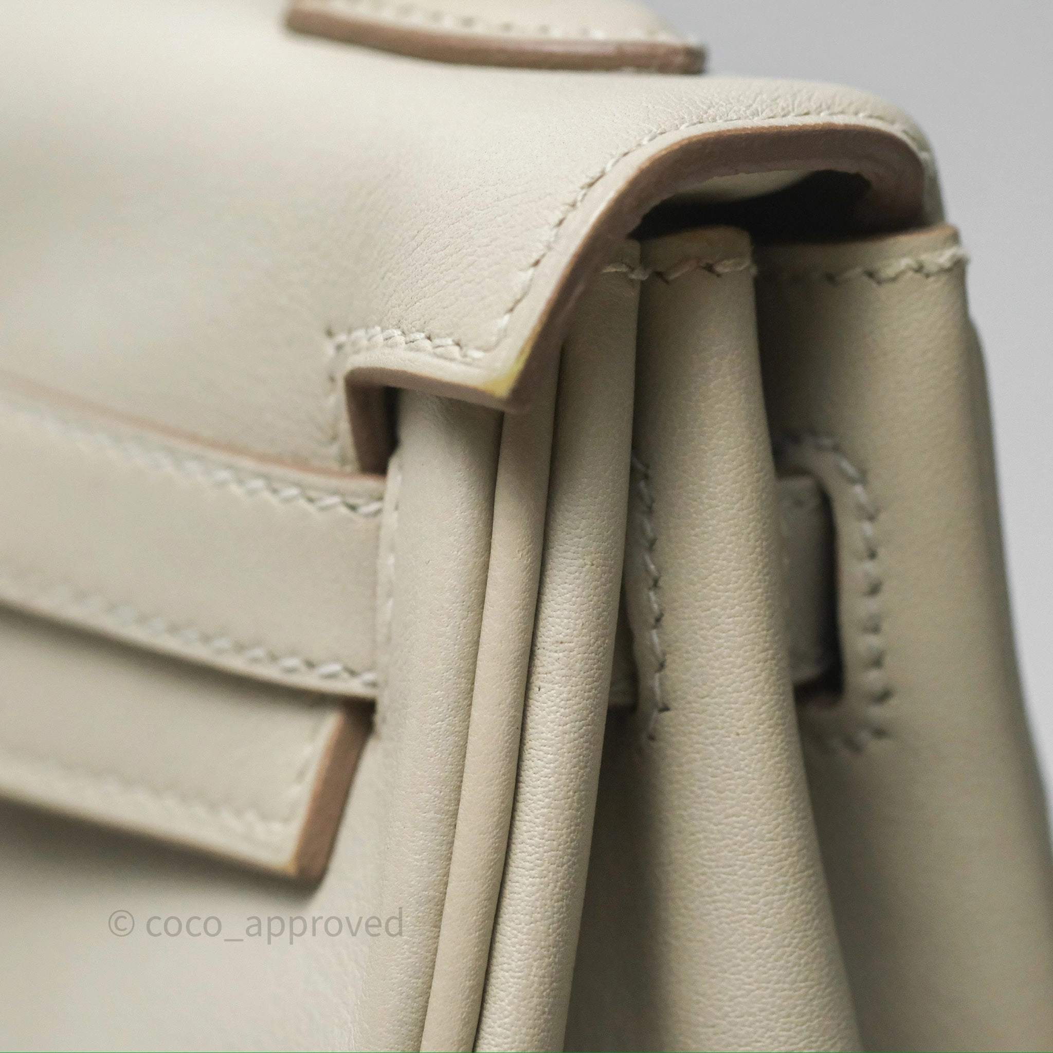 Herms Retourne Swift Kelly 25 Gris Perle 80 Gold Hardware