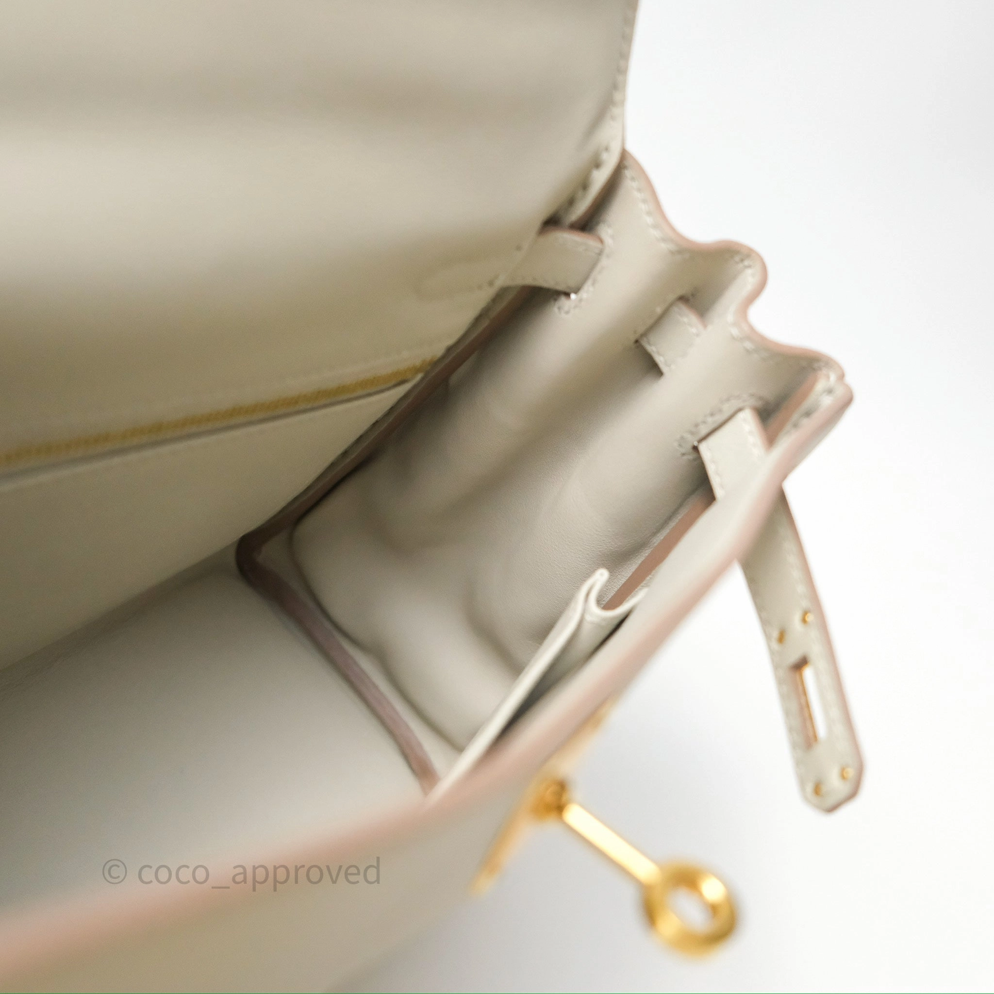 Herms Retourne Swift Kelly 25 Gris Perle 80 Gold Hardware