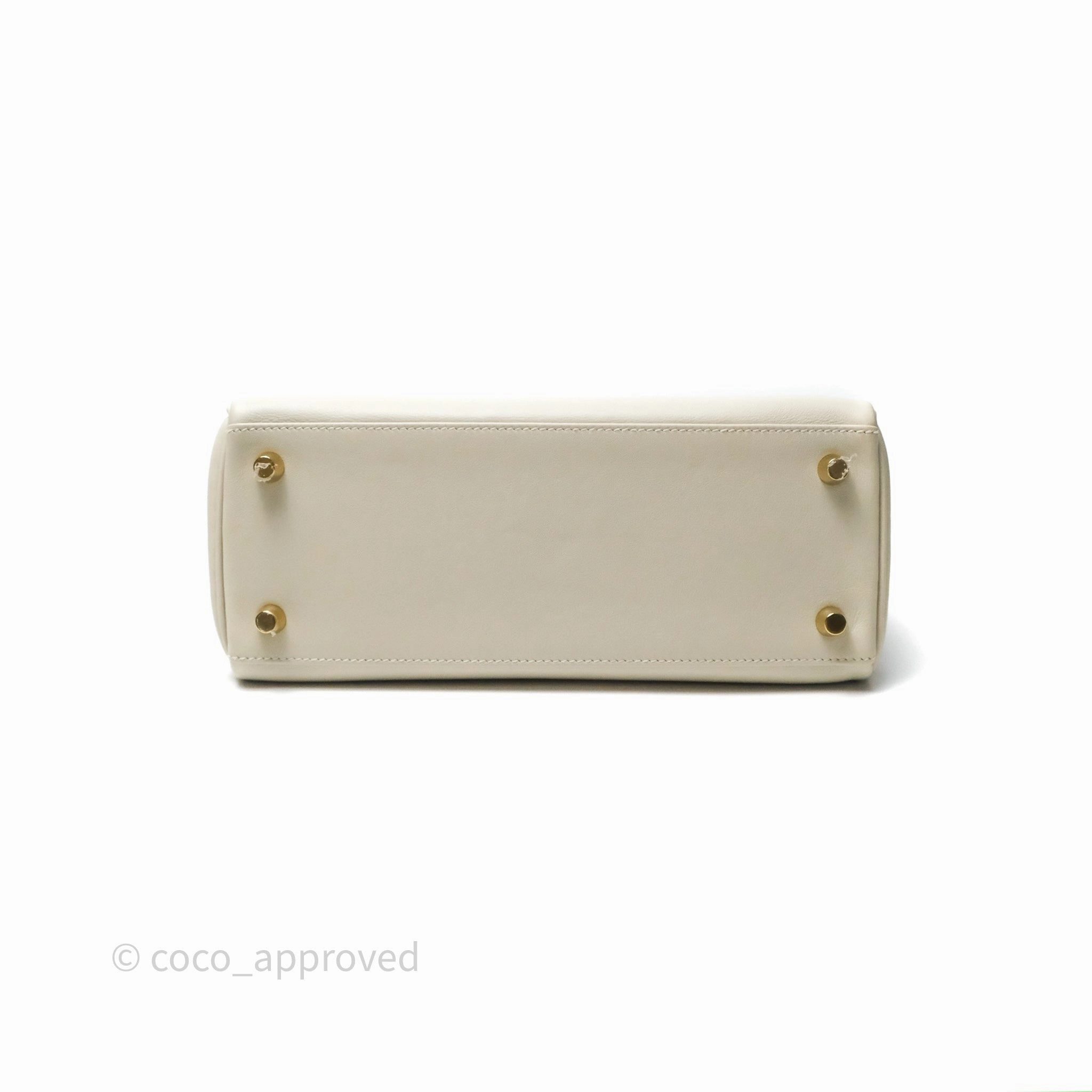 Herms Retourne Swift Kelly 25 Gris Perle 80 Gold Hardware