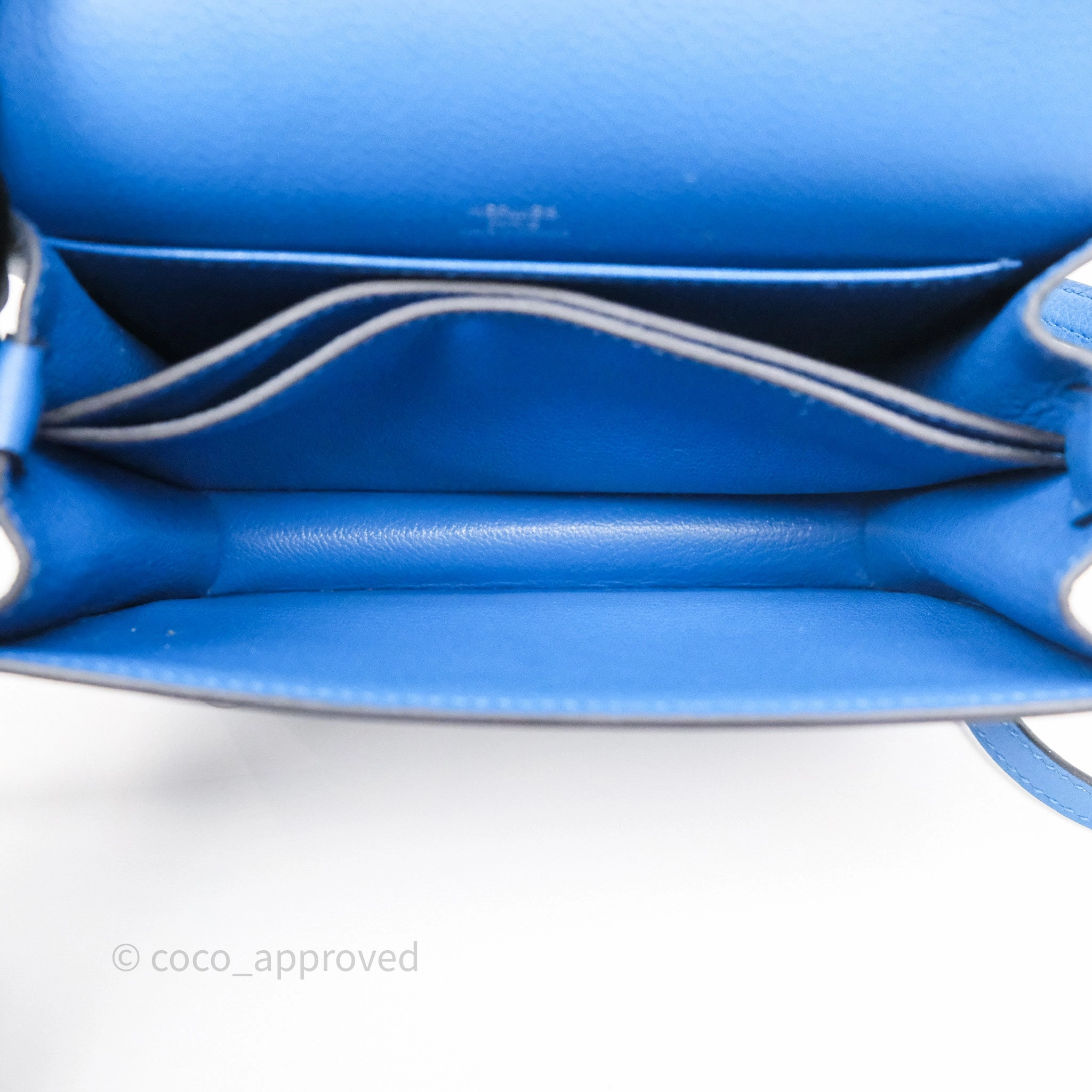 Herms Roulis Mini 18 Blue Zellige I7 Evercolor Palladium Hardware