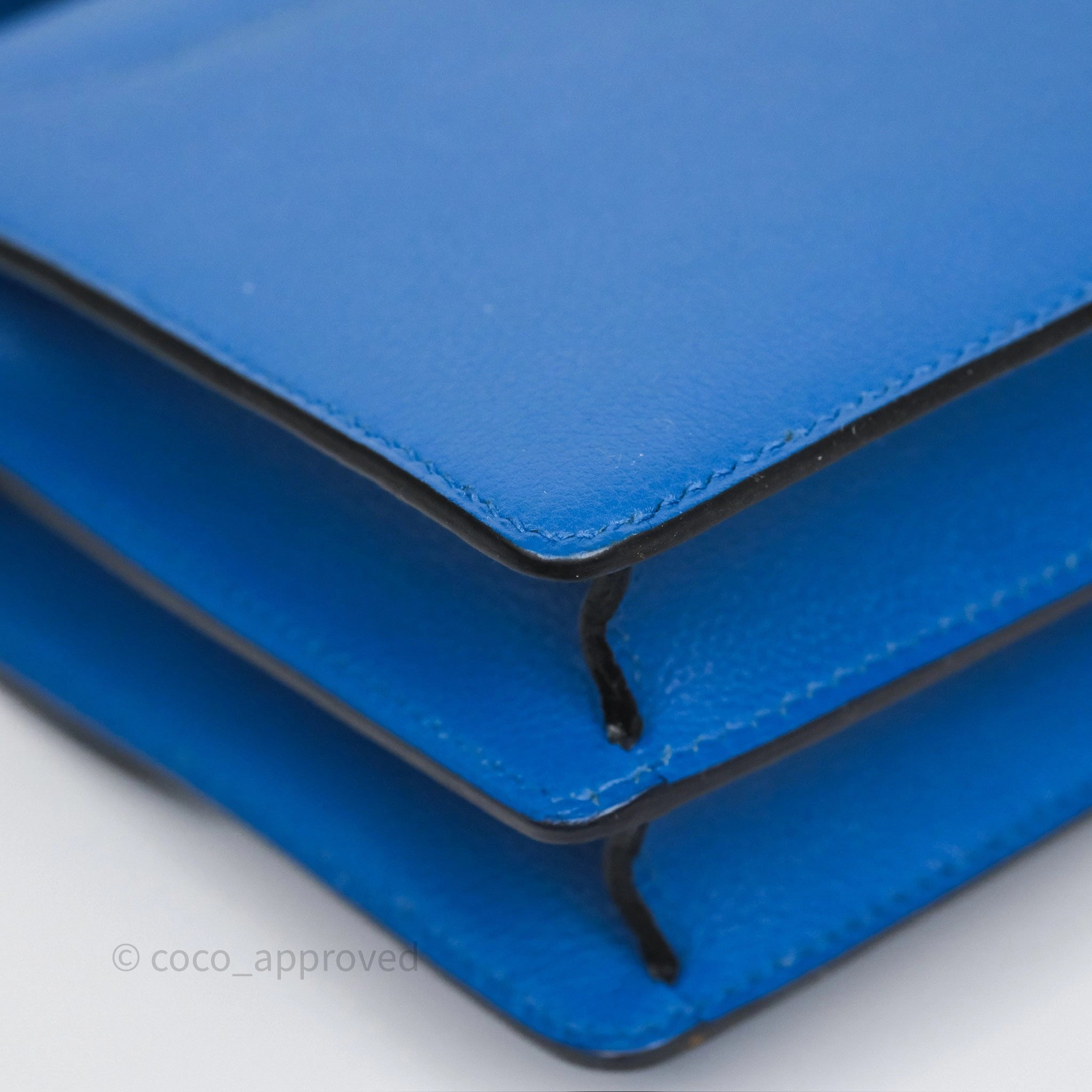 Herms Roulis Mini 18 Blue Zellige I7 Evercolor Palladium Hardware
