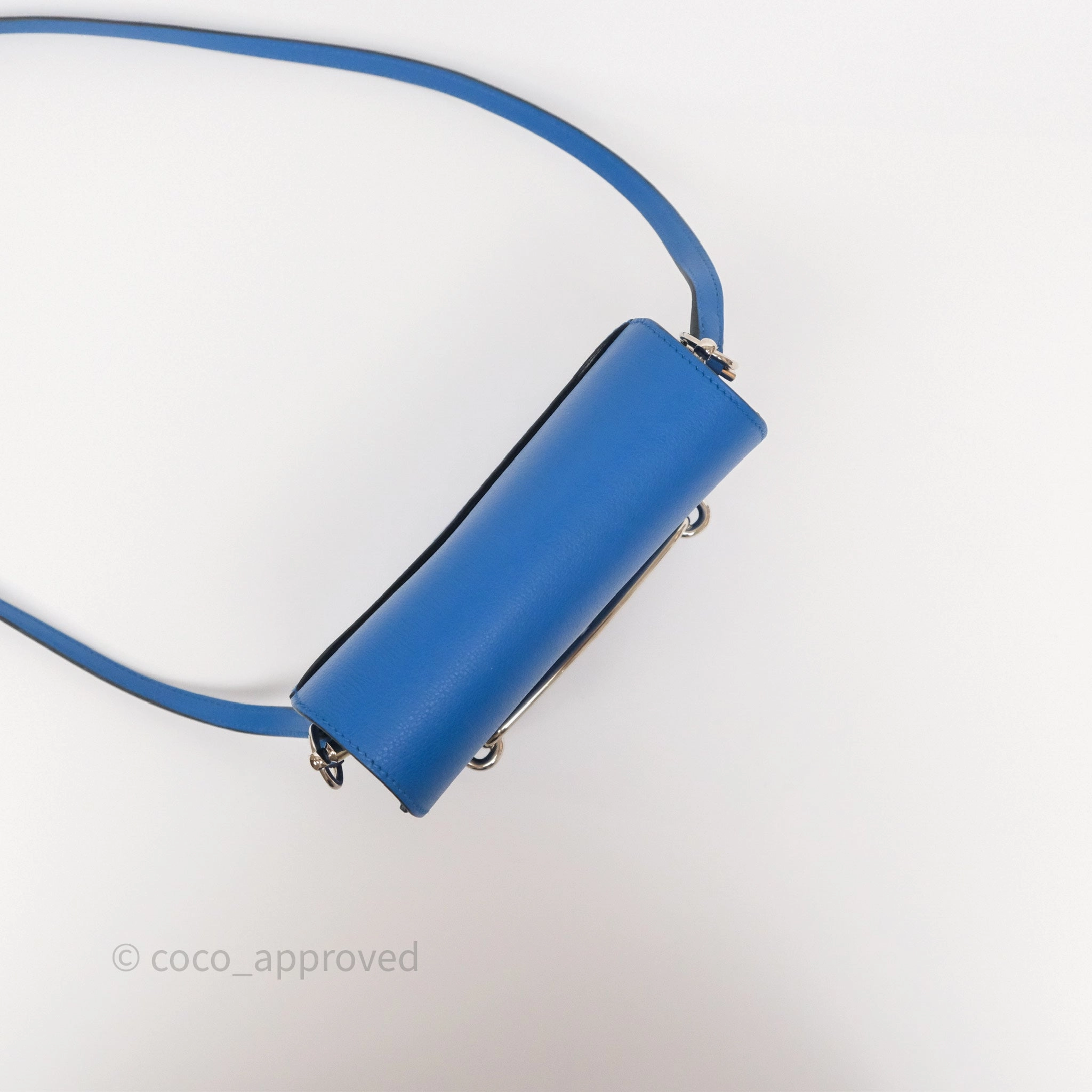 Herms Roulis Mini 18 Blue Zellige I7 Evercolor Palladium Hardware