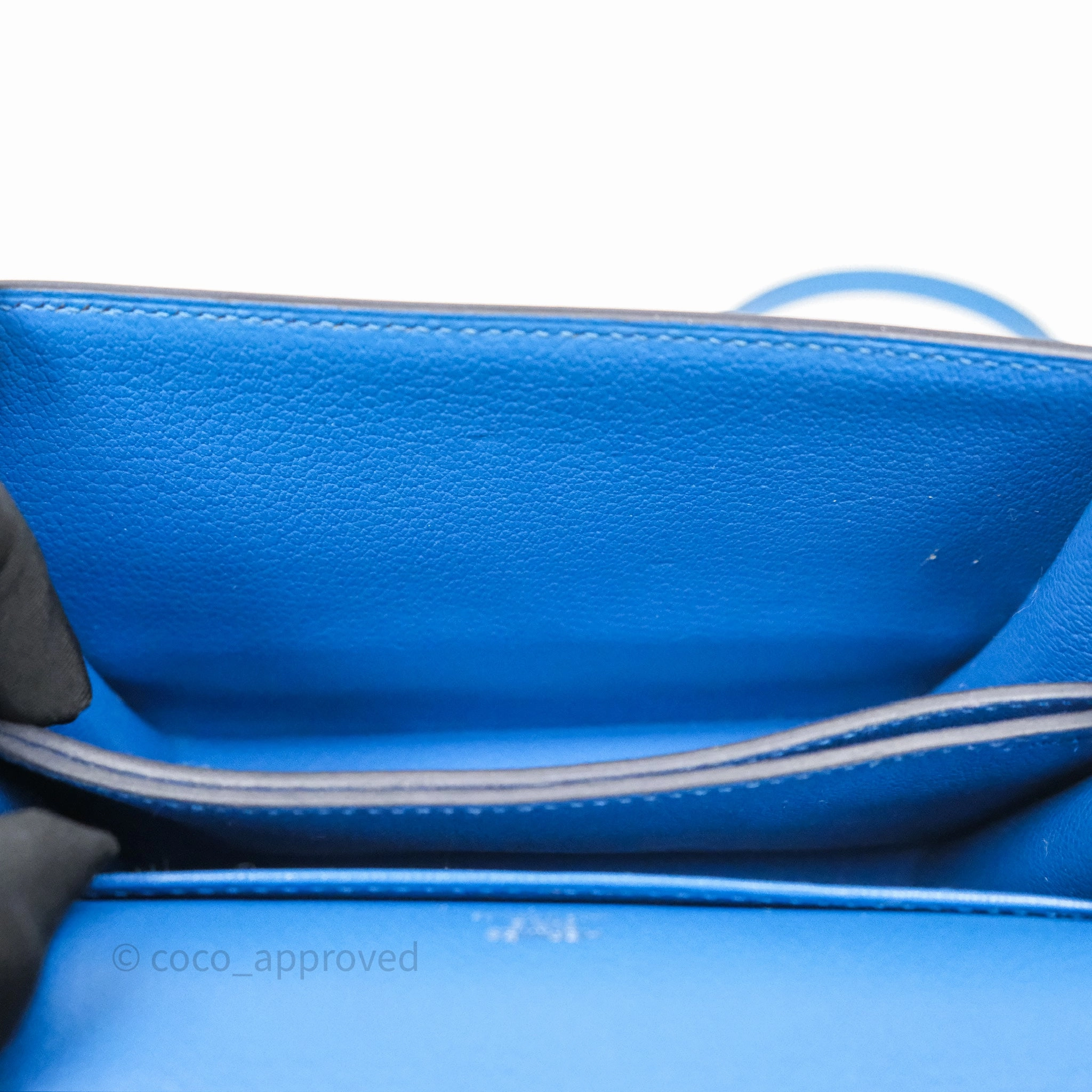 Herms Roulis Mini 18 Blue Zellige I7 Evercolor Palladium Hardware