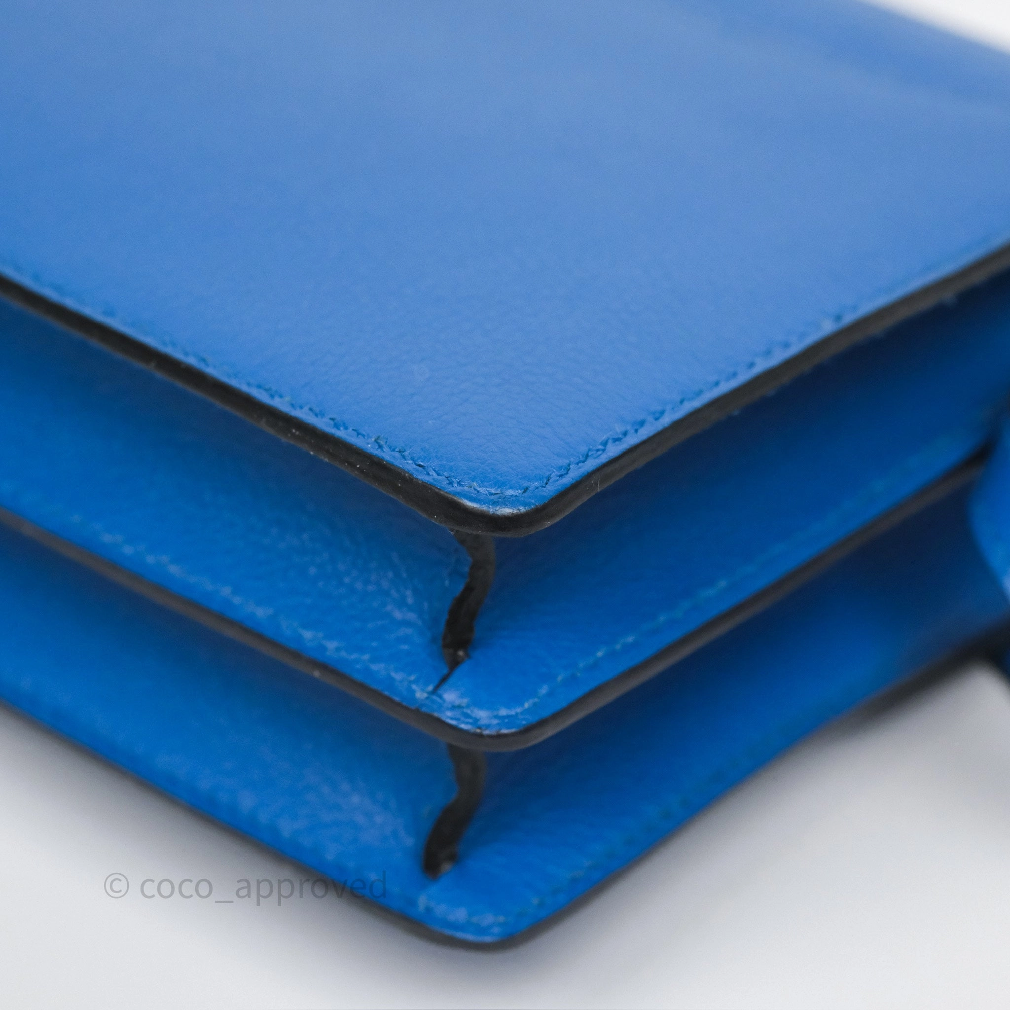 Herms Roulis Mini 18 Blue Zellige I7 Evercolor Palladium Hardware