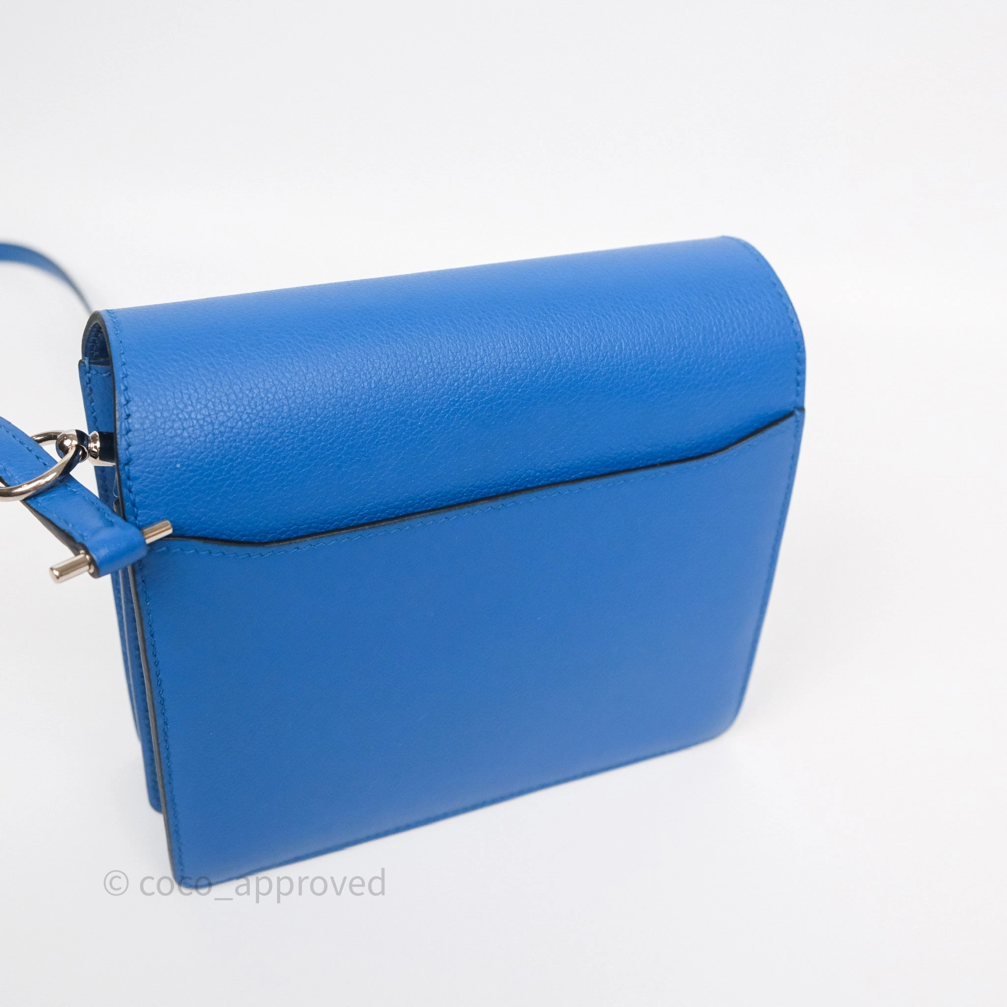 Herms Roulis Mini 18 Blue Zellige I7 Evercolor Palladium Hardware