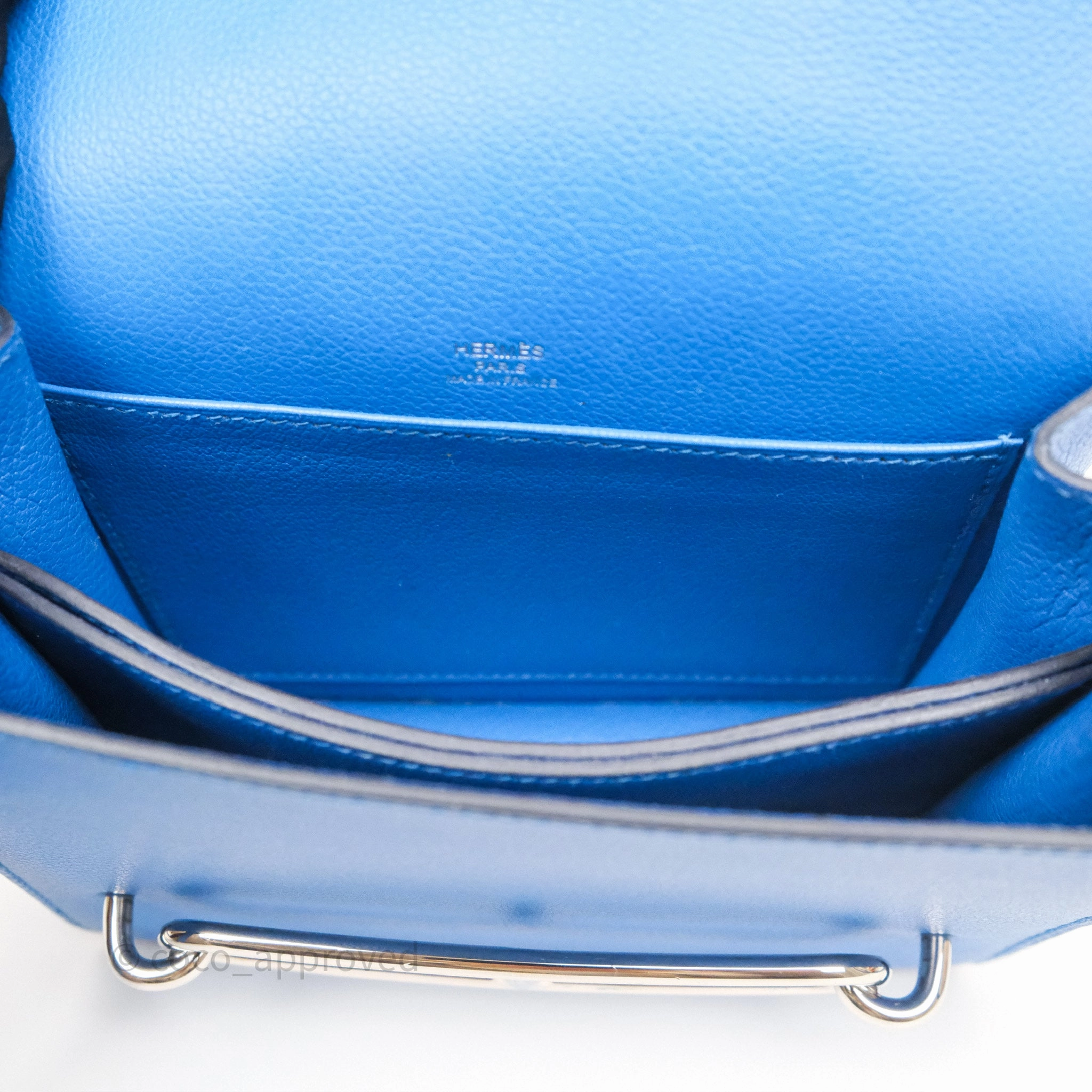 Herms Roulis Mini 18 Blue Zellige I7 Evercolor Palladium Hardware
