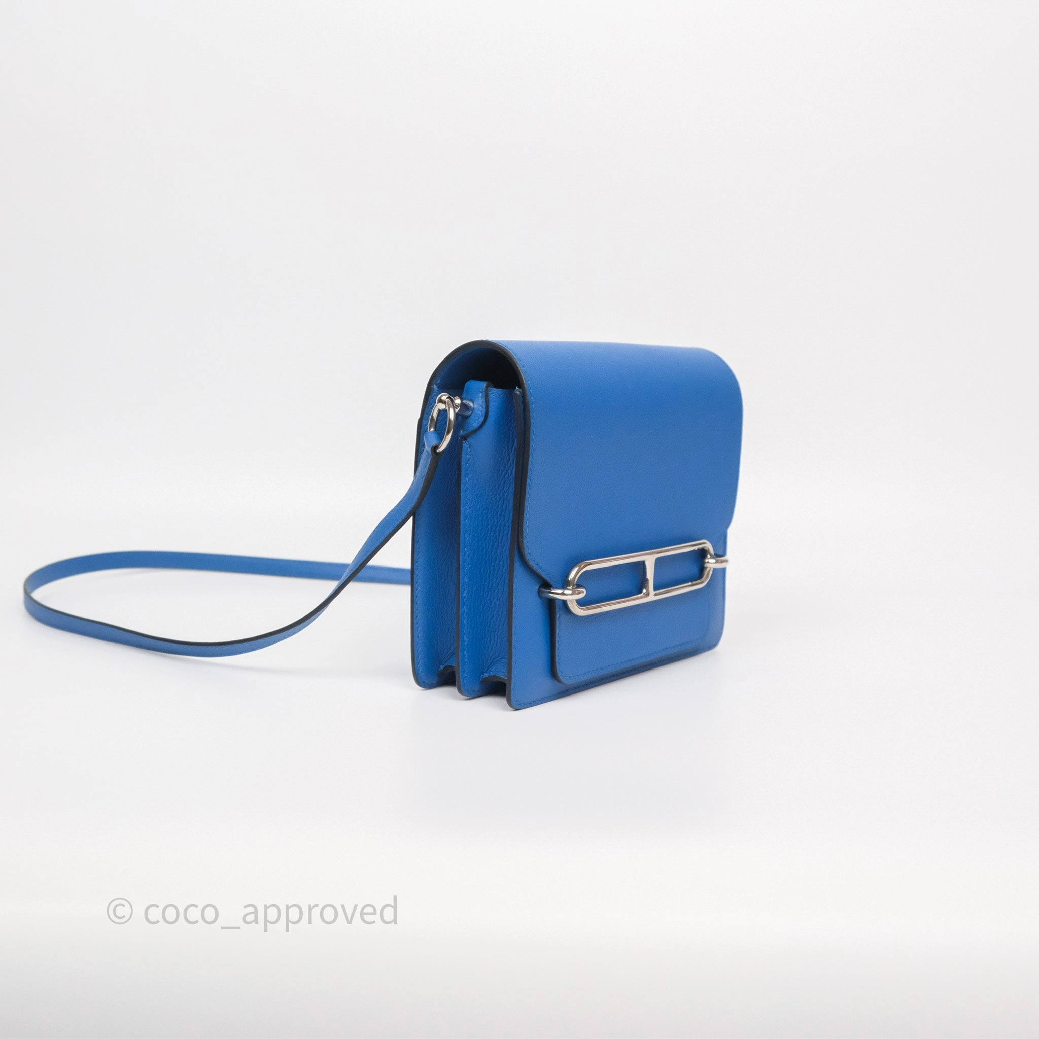 Herms Roulis Mini 18 Blue Zellige I7 Evercolor Palladium Hardware