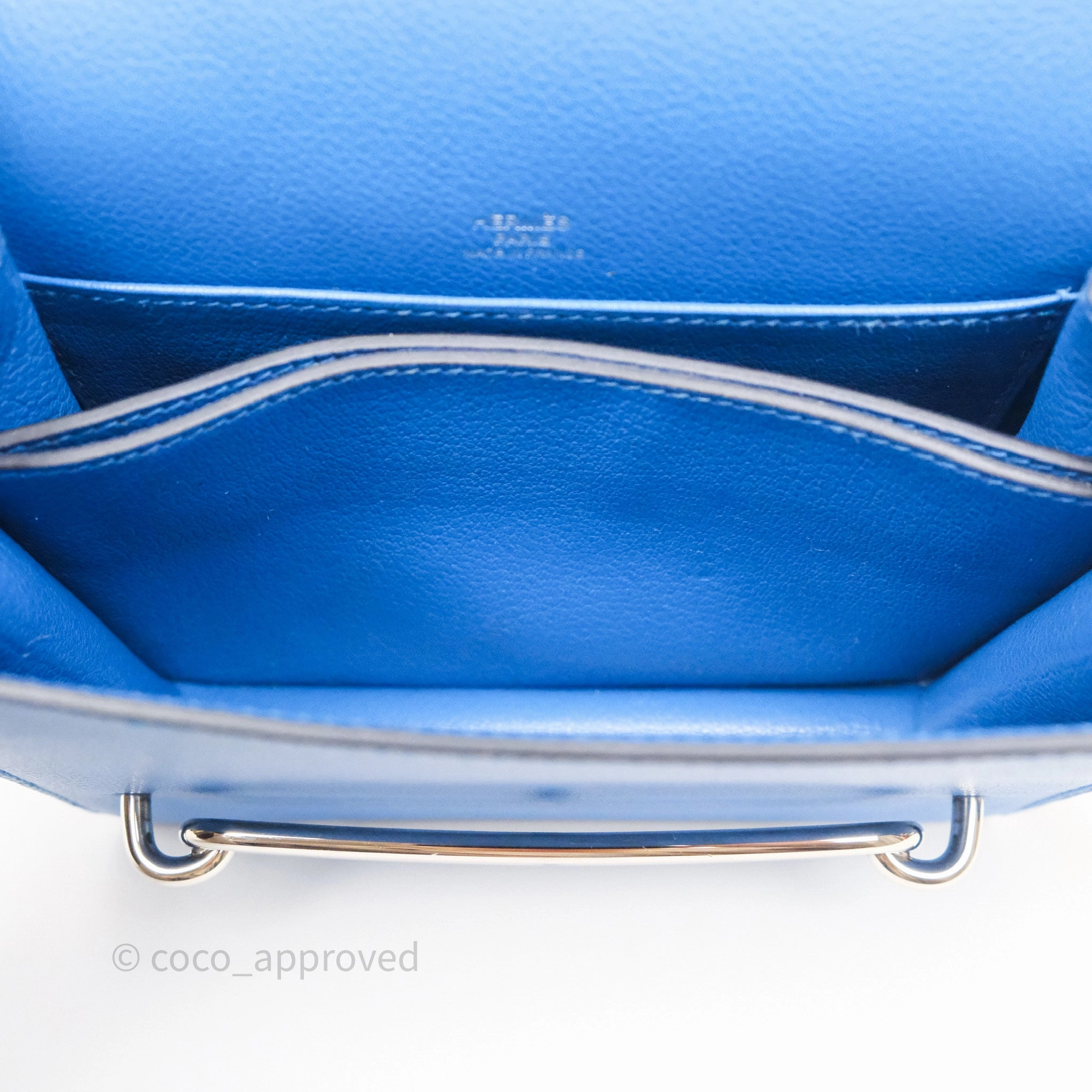 Herms Roulis Mini 18 Blue Zellige I7 Evercolor Palladium Hardware