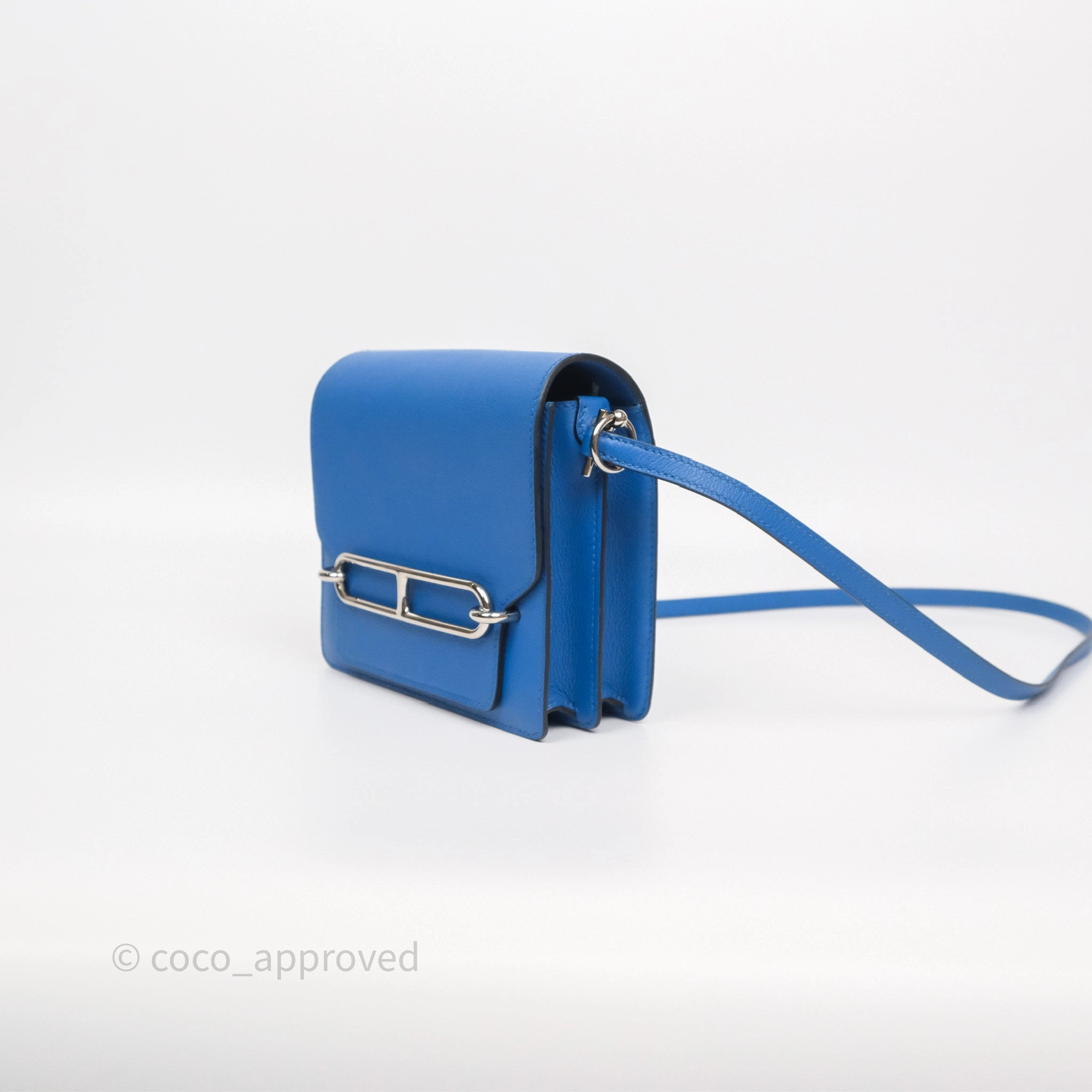 Herms Roulis Mini 18 Blue Zellige I7 Evercolor Palladium Hardware