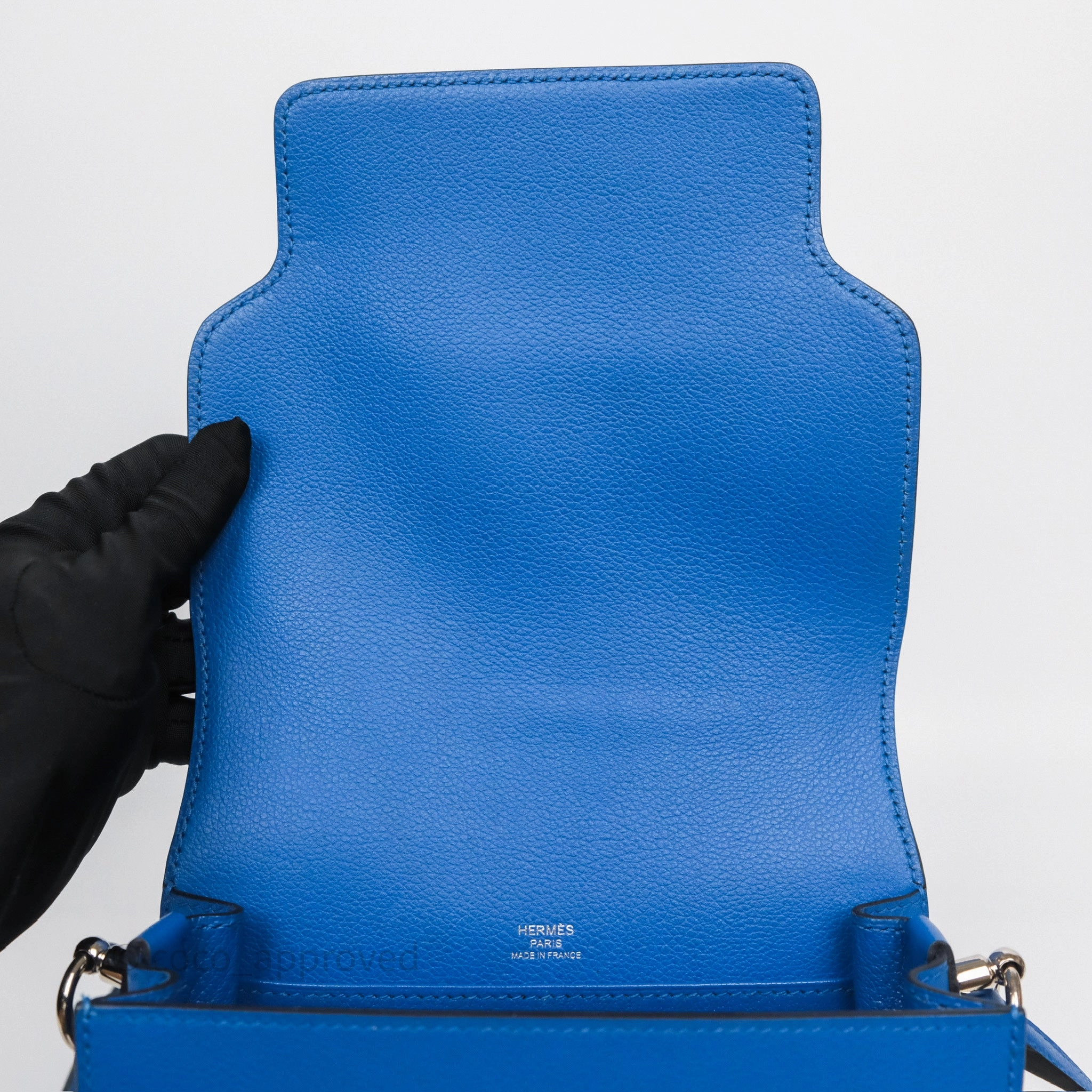 Herms Roulis Mini 18 Blue Zellige I7 Evercolor Palladium Hardware