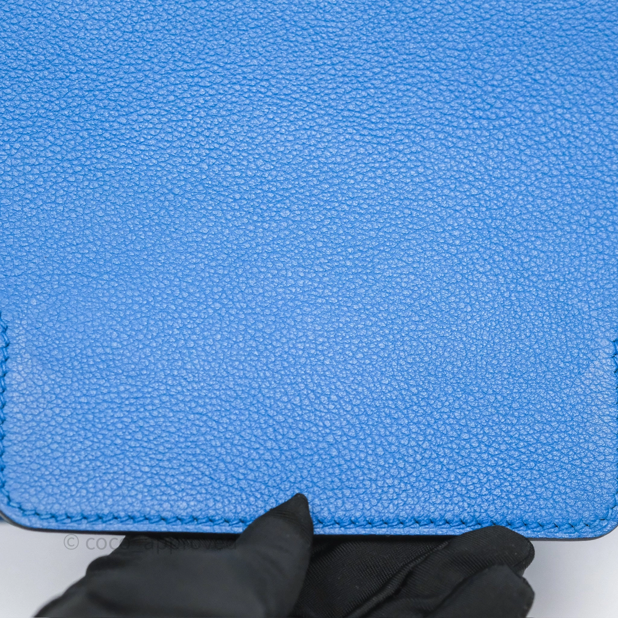 Herms Roulis Mini 18 Blue Zellige I7 Evercolor Palladium Hardware