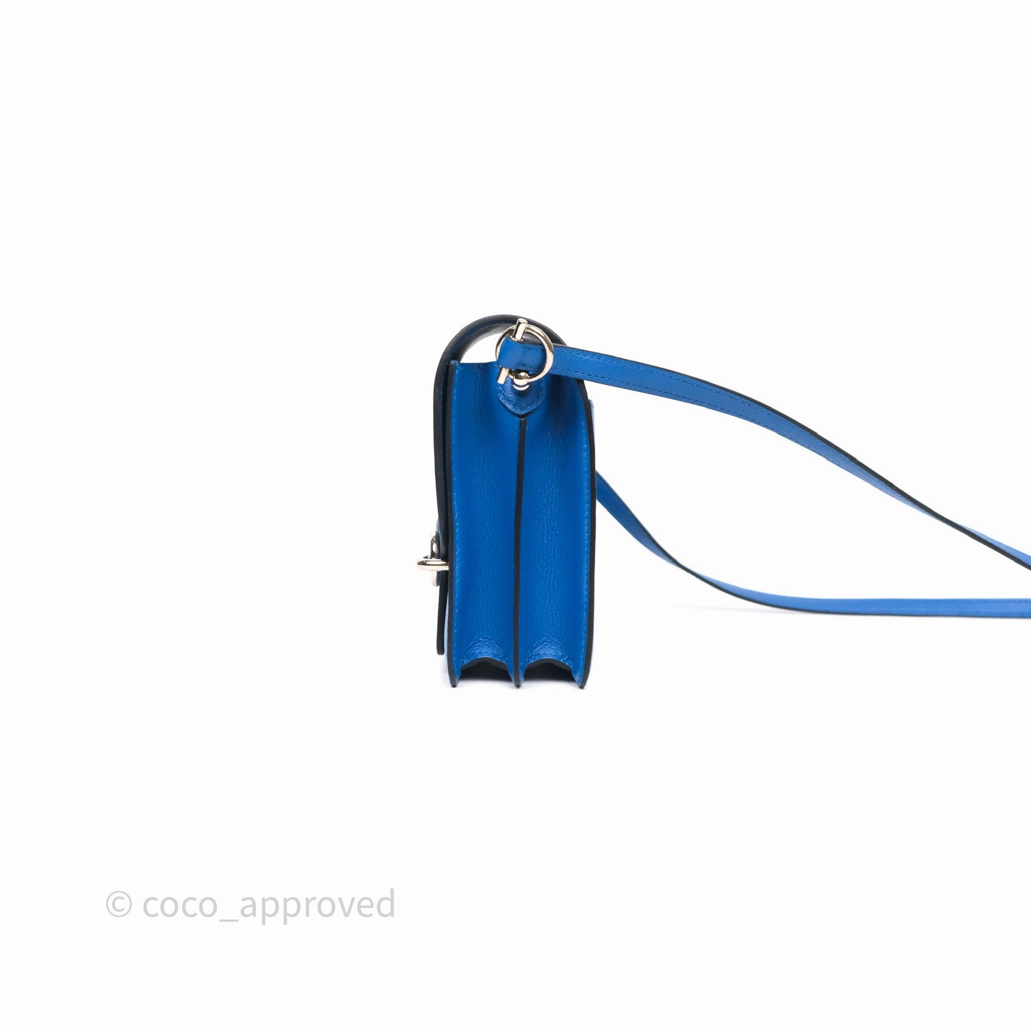 Herms Roulis Mini 18 Blue Zellige I7 Evercolor Palladium Hardware