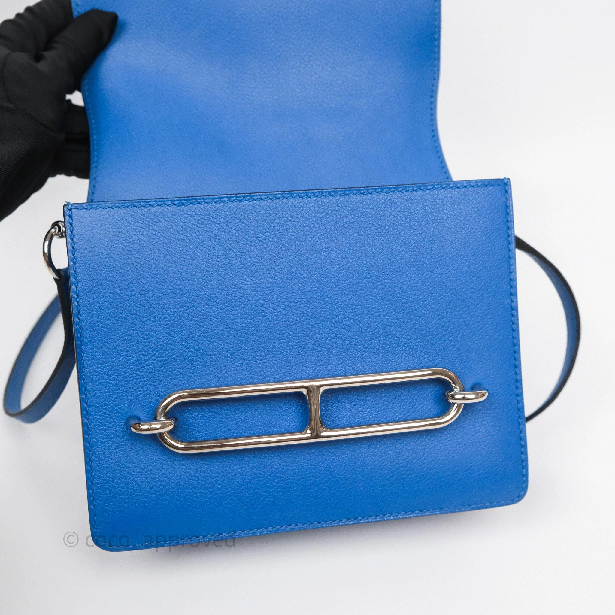 Herms Roulis Mini 18 Blue Zellige I7 Evercolor Palladium Hardware