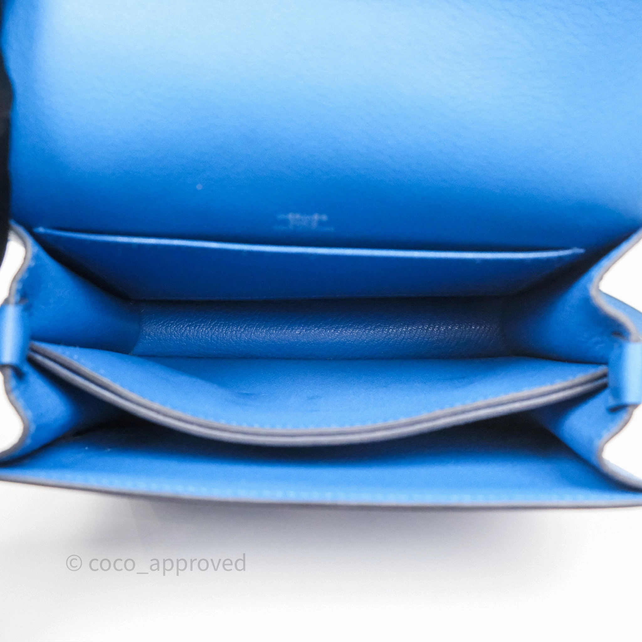 Herms Roulis Mini 18 Blue Zellige I7 Evercolor Palladium Hardware