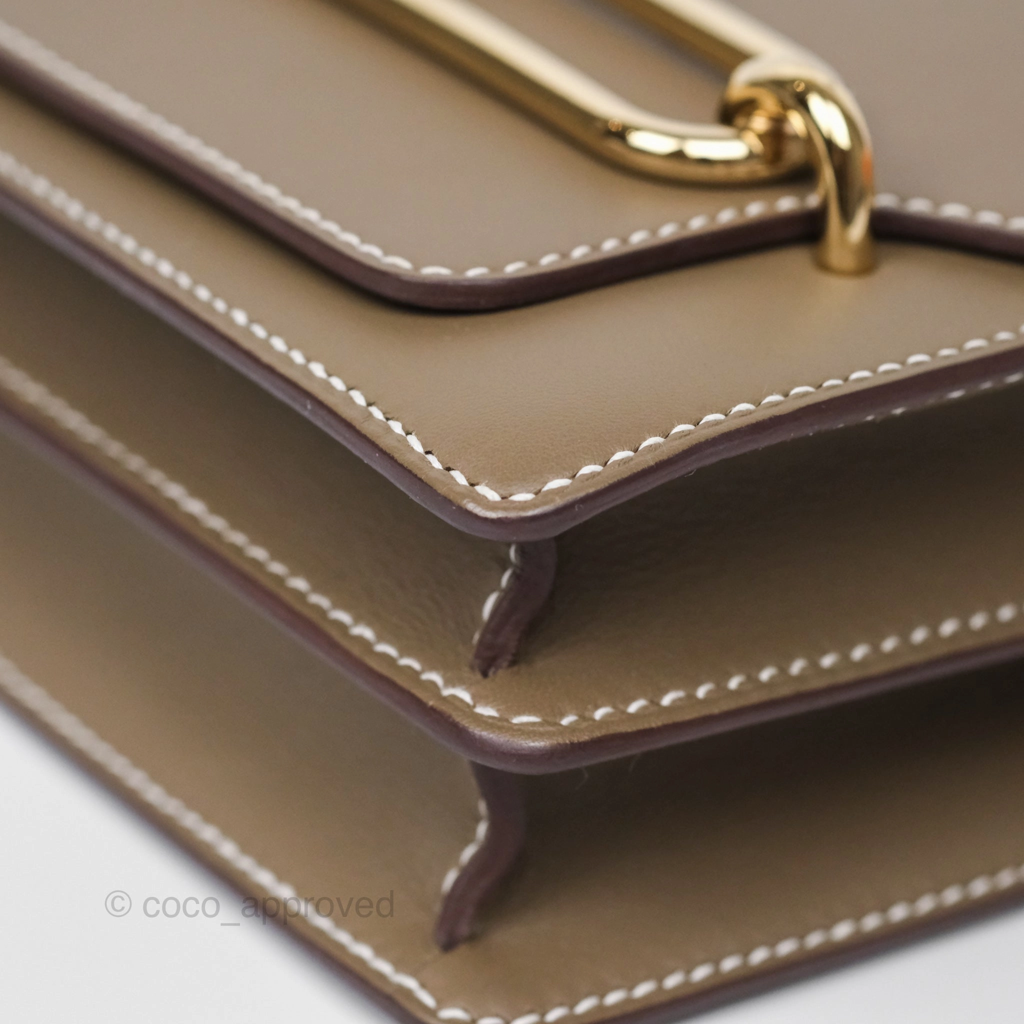 Herms Roulis Mini 18 Etoupe 18 Swift Gold Hardware