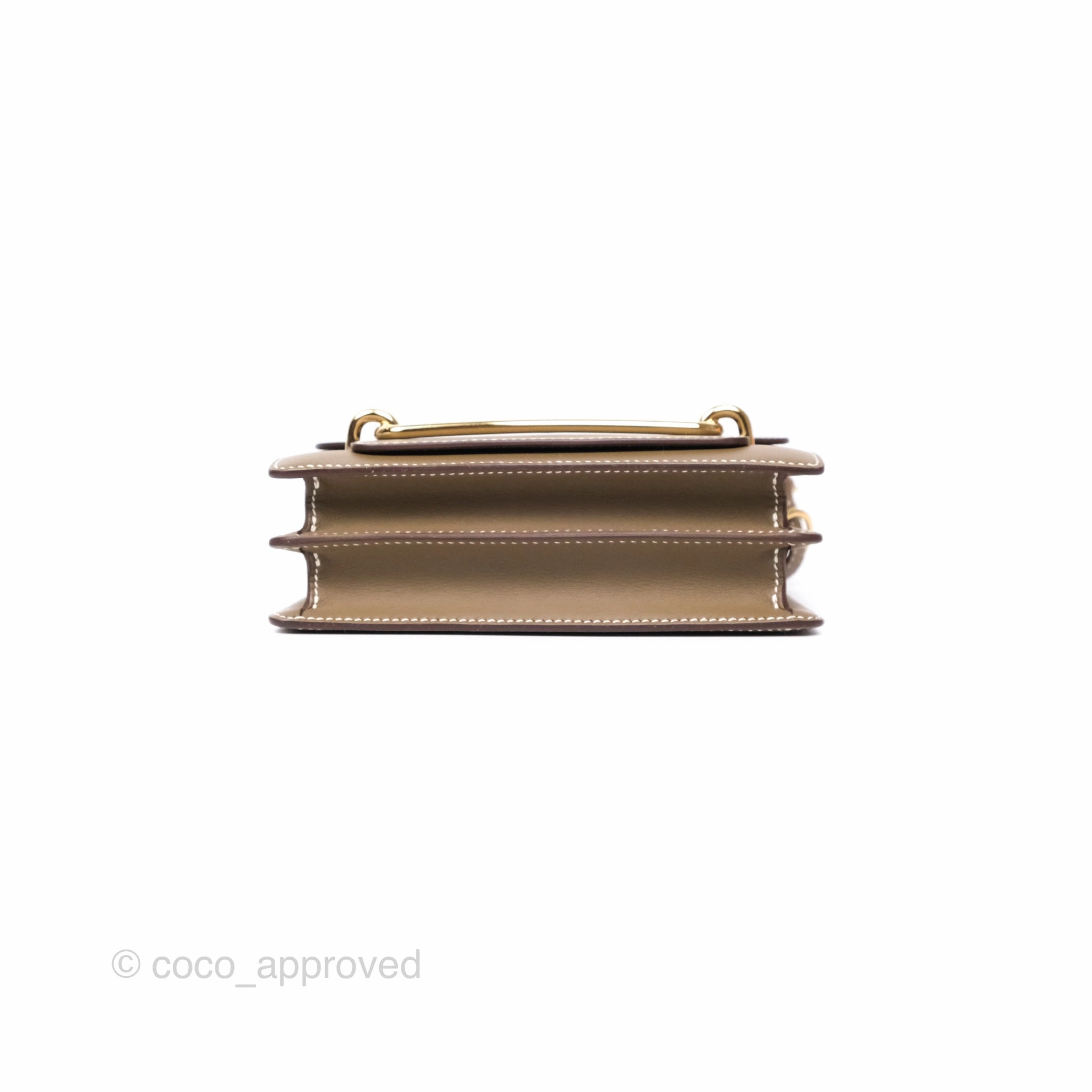 Herms Roulis Mini 18 Etoupe 18 Swift Gold Hardware