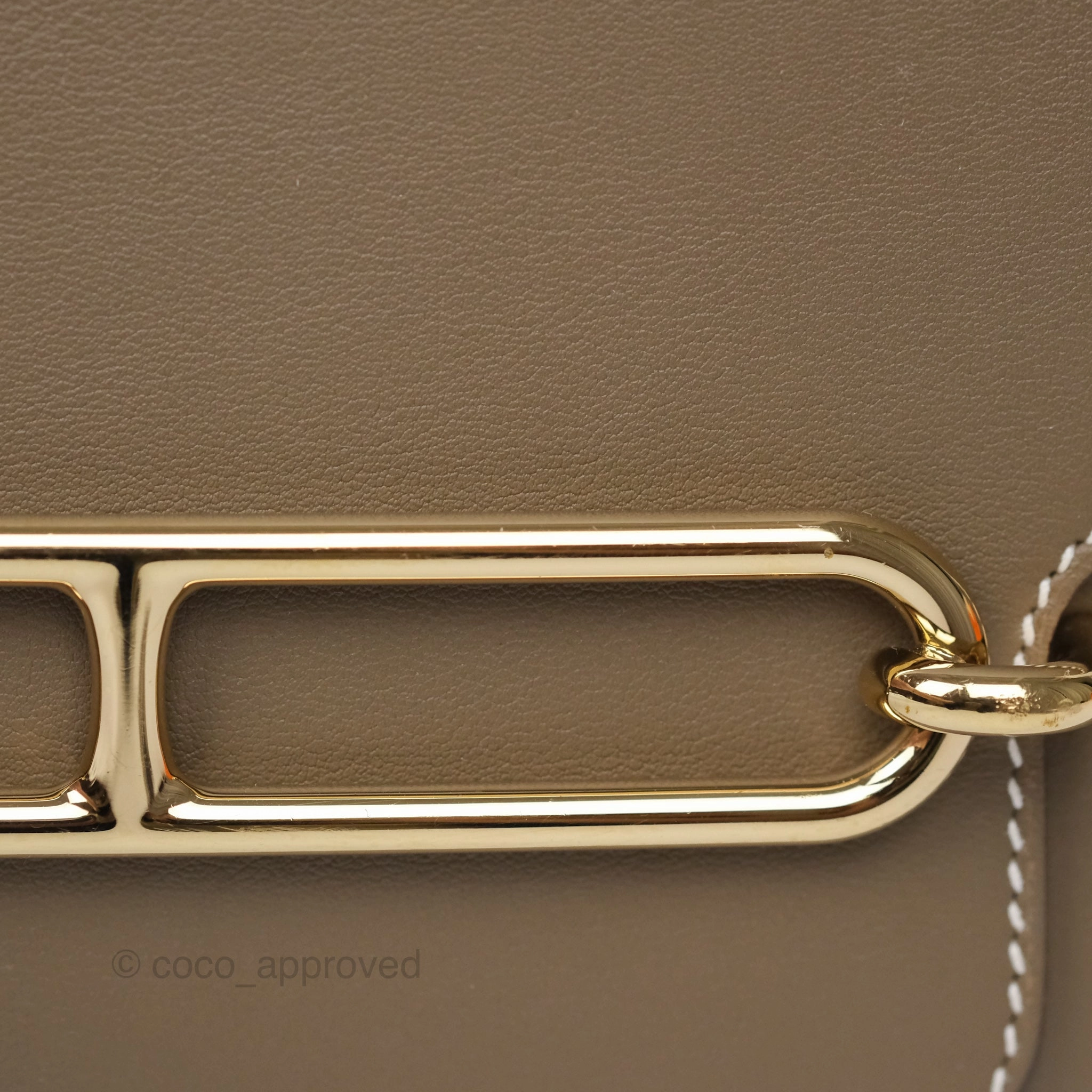 Herms Roulis Mini 18 Etoupe 18 Swift Gold Hardware