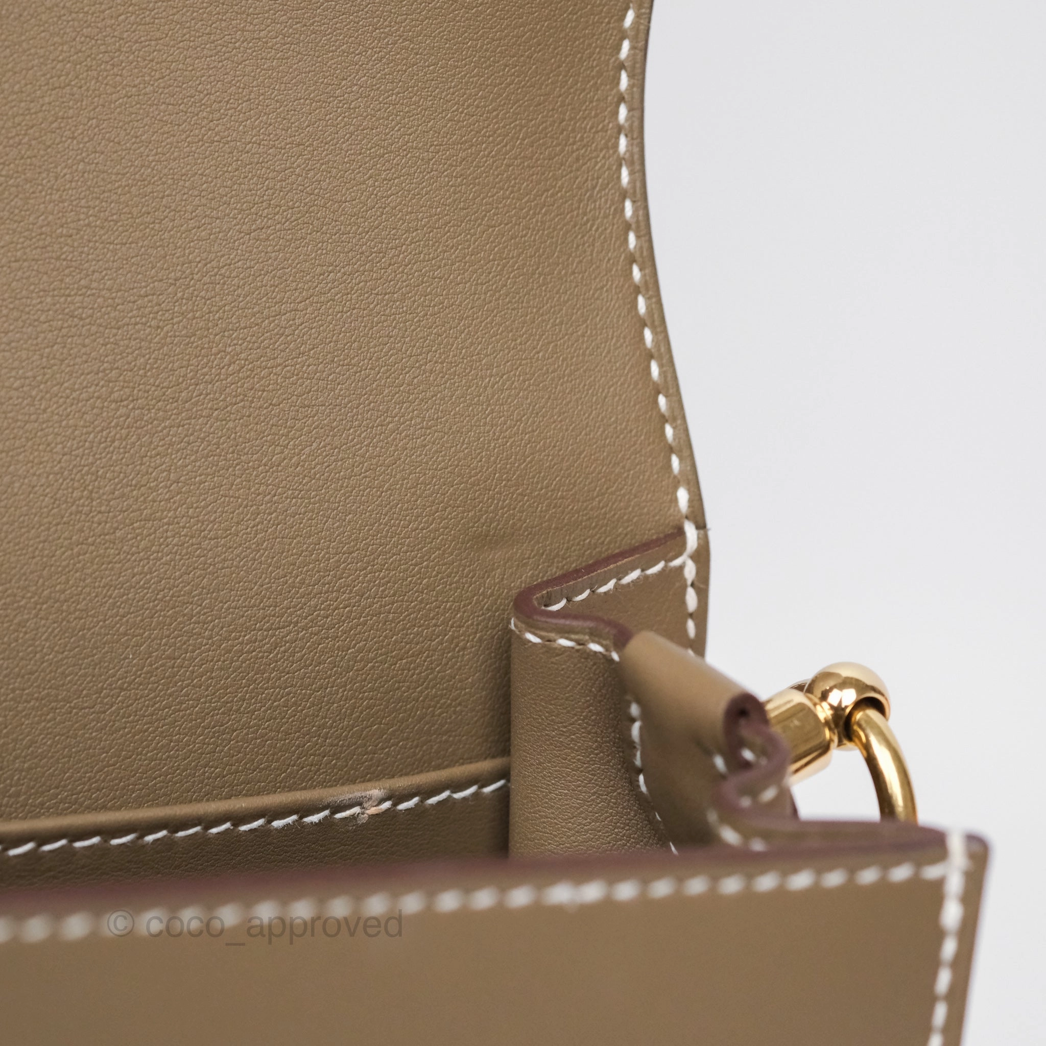 Herms Roulis Mini 18 Etoupe 18 Swift Gold Hardware