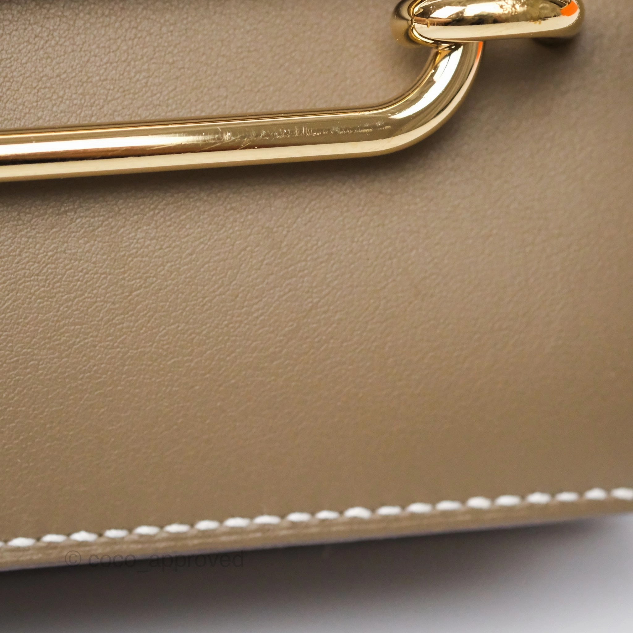 Herms Roulis Mini 18 Etoupe 18 Swift Gold Hardware