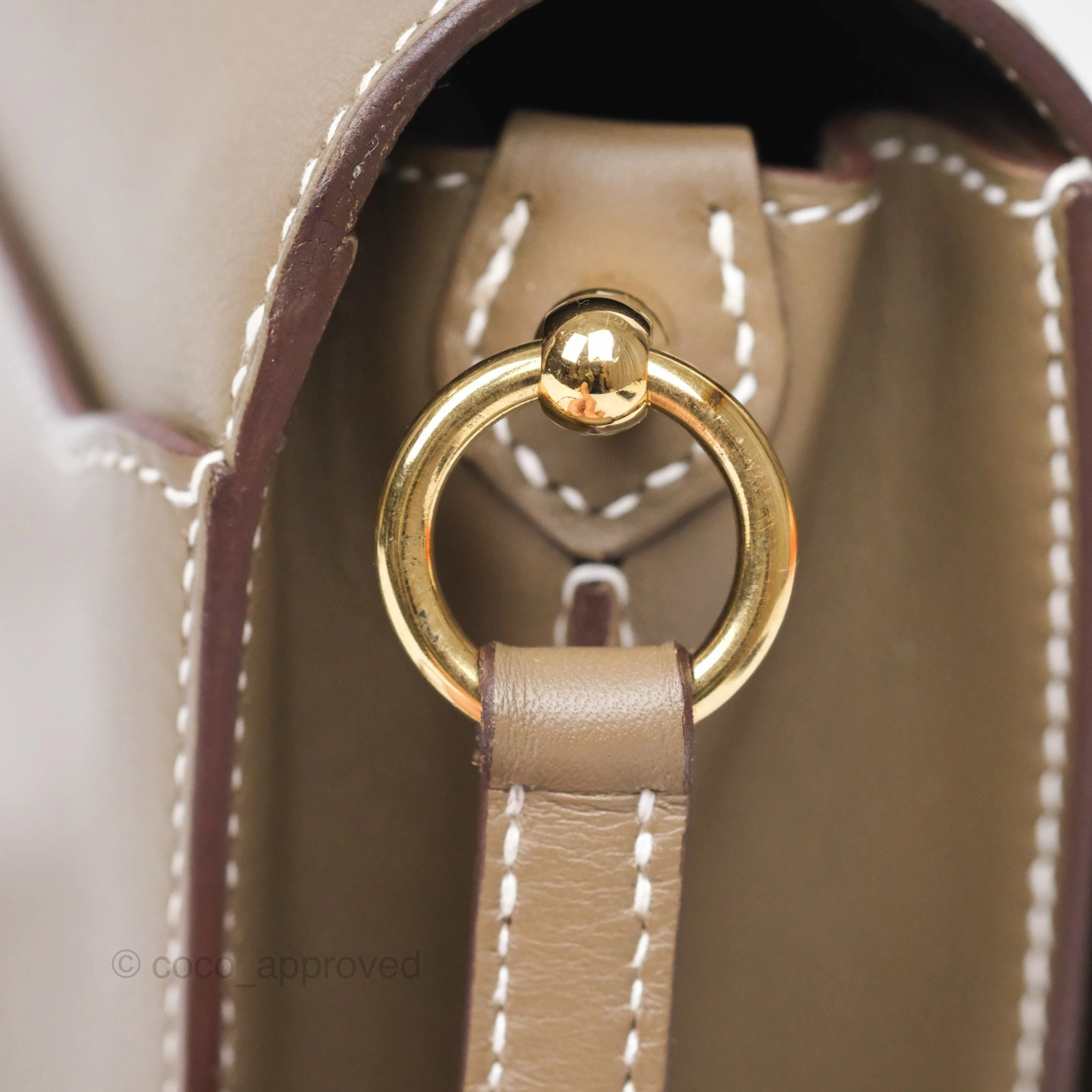Herms Roulis Mini 18 Etoupe 18 Swift Gold Hardware