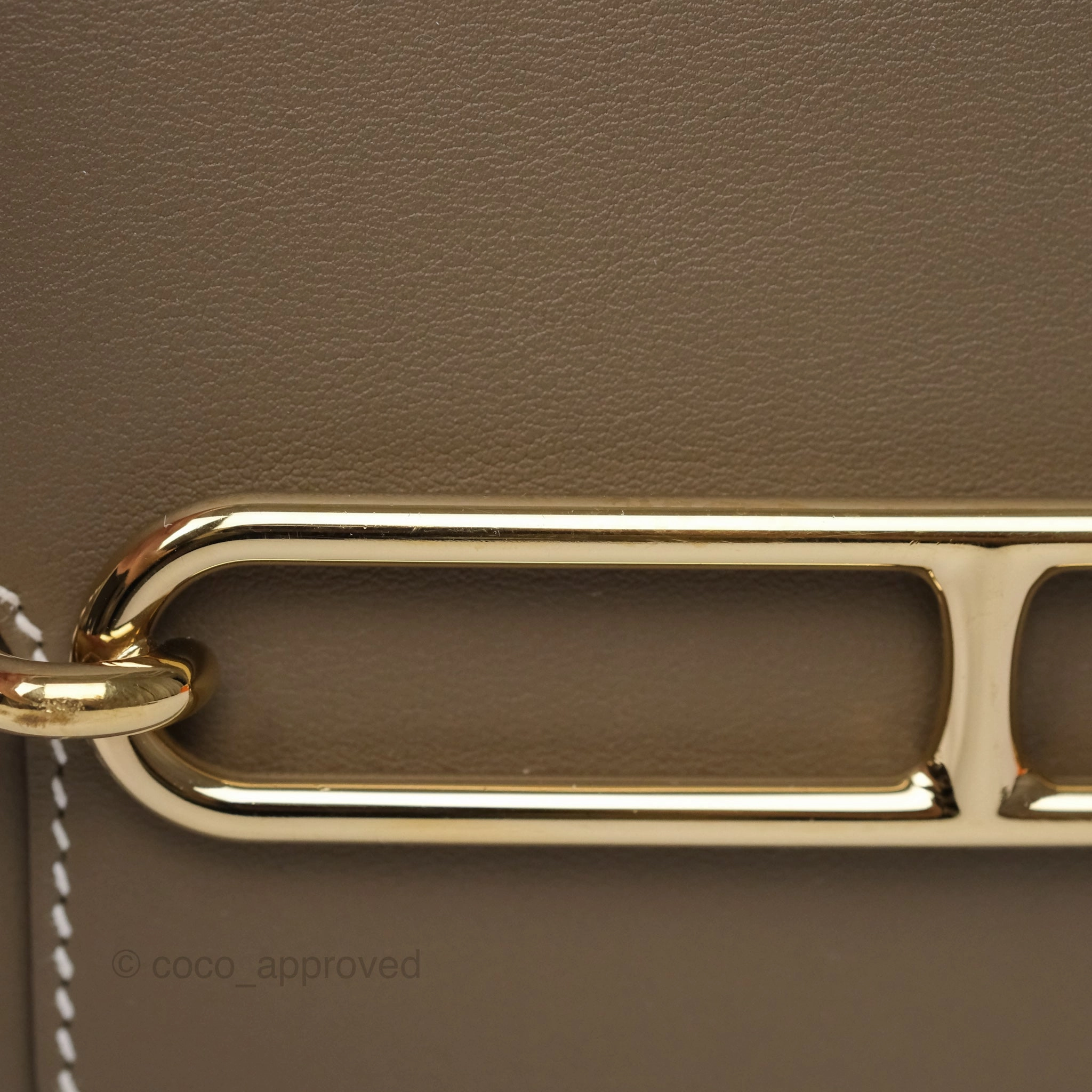 Herms Roulis Mini 18 Etoupe 18 Swift Gold Hardware