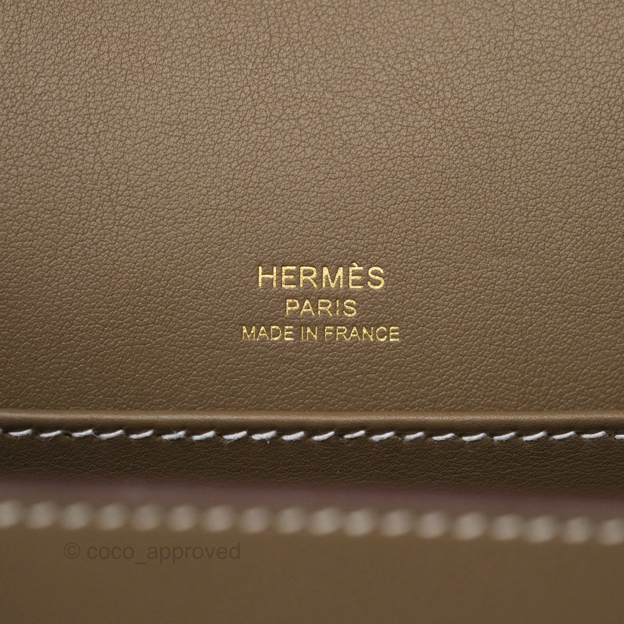 Herms Roulis Mini 18 Etoupe 18 Swift Gold Hardware