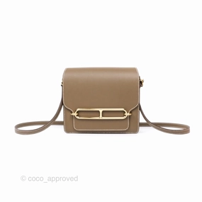 Herms Roulis Mini 18 Etoupe 18 Swift Gold Hardware