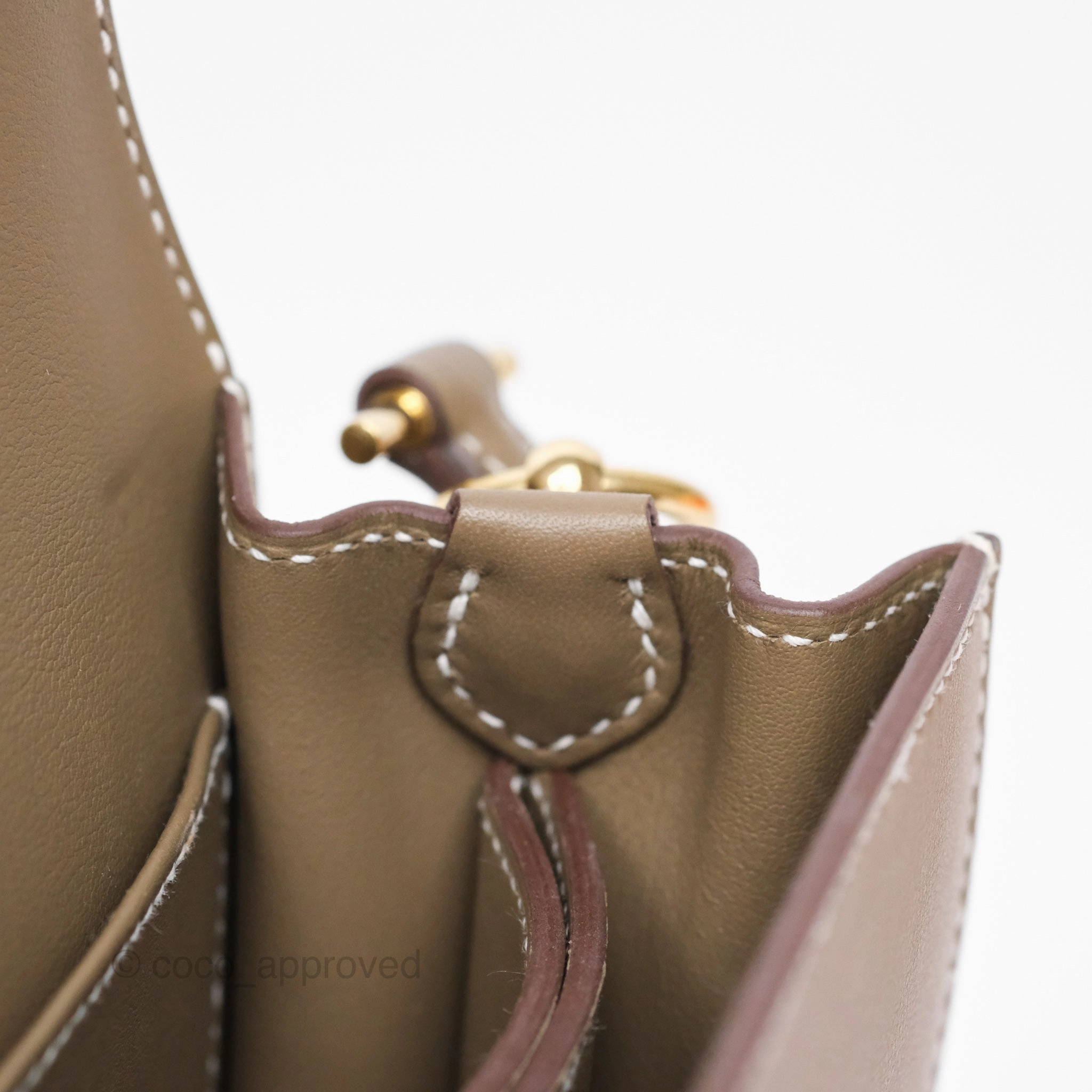 Herms Roulis Mini 18 Etoupe 18 Swift Gold Hardware