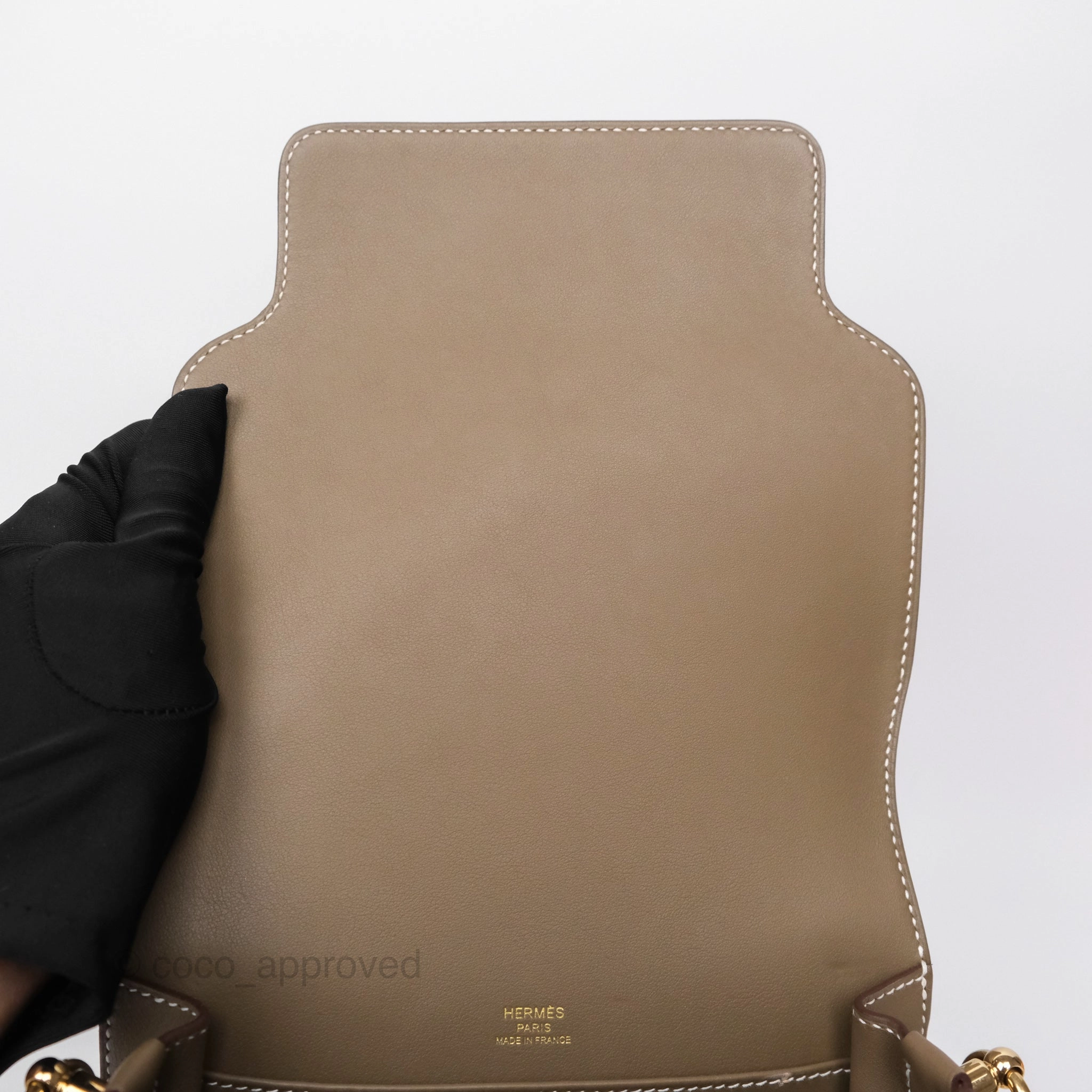 Herms Roulis Mini 18 Etoupe 18 Swift Gold Hardware