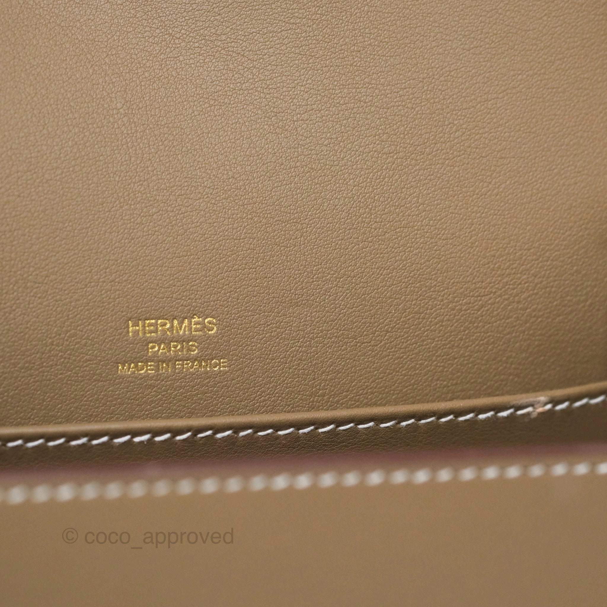 Herms Roulis Mini 18 Etoupe 18 Swift Gold Hardware