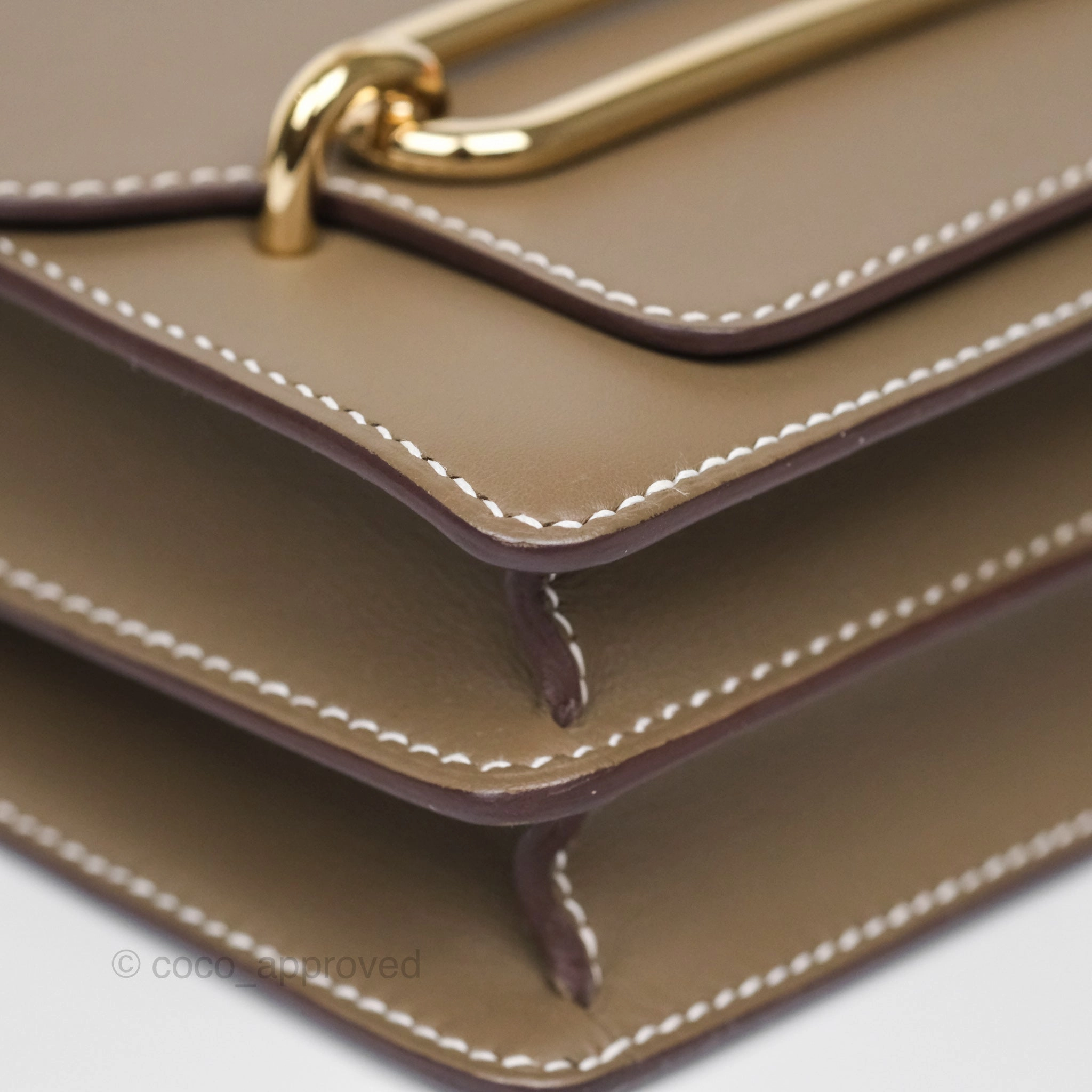 Herms Roulis Mini 18 Etoupe 18 Swift Gold Hardware